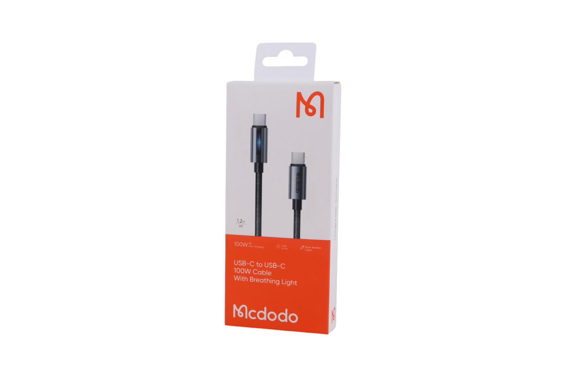 جعبه کابل شارژ USB مک دودو Type-C به Type-C مدل CA-574 با طول 1.2 متر