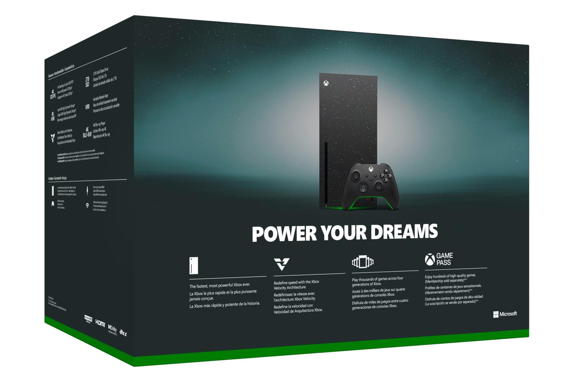 پشت جعبه کنسول بازی ایکس باکس سری ایکس مایکروسافت 2 ترابایت مشکی