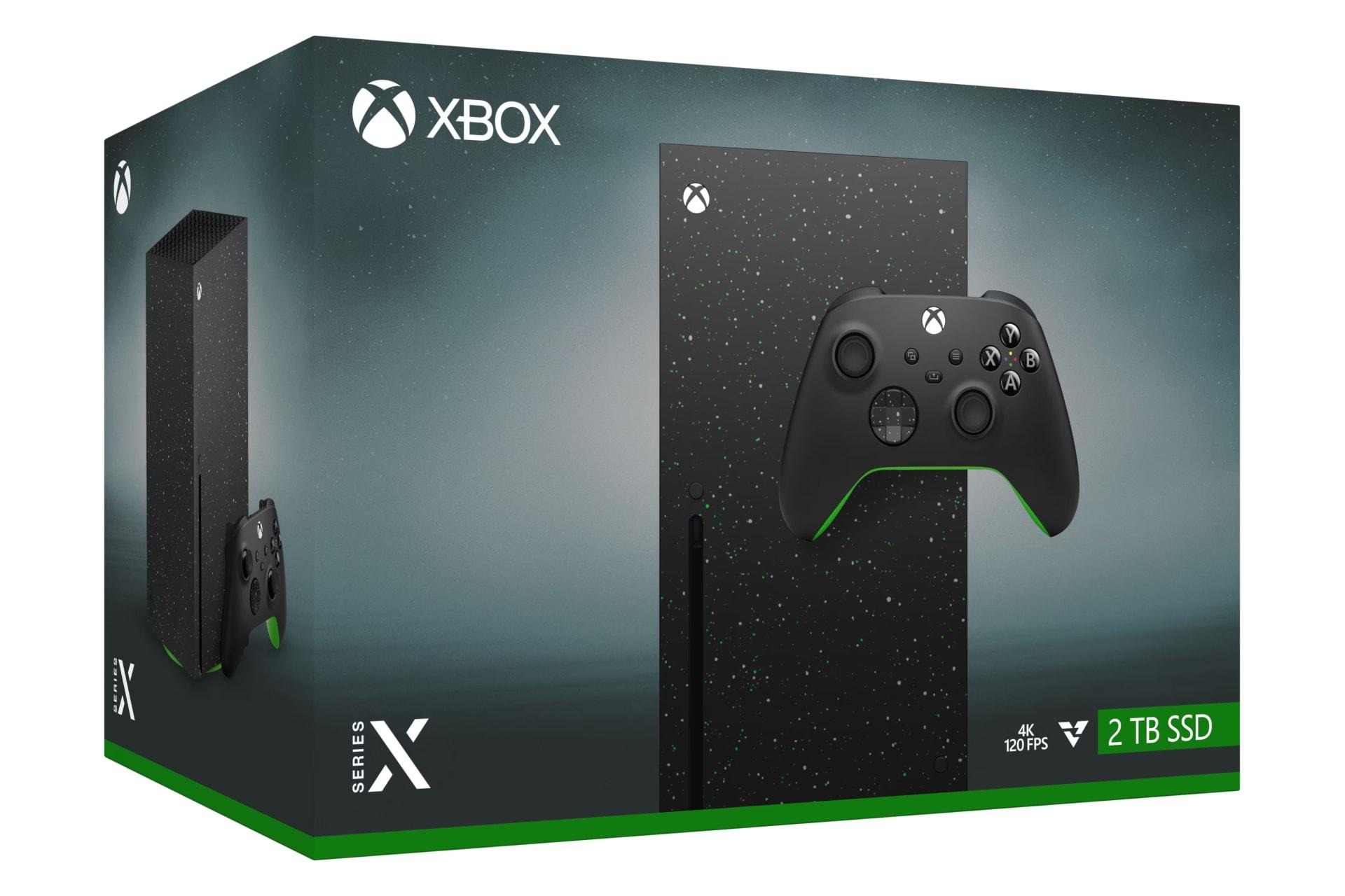 روبروی جعبه کنسول بازی ایکس باکس سری ایکس مایکروسافت 2 ترابایت مشکی