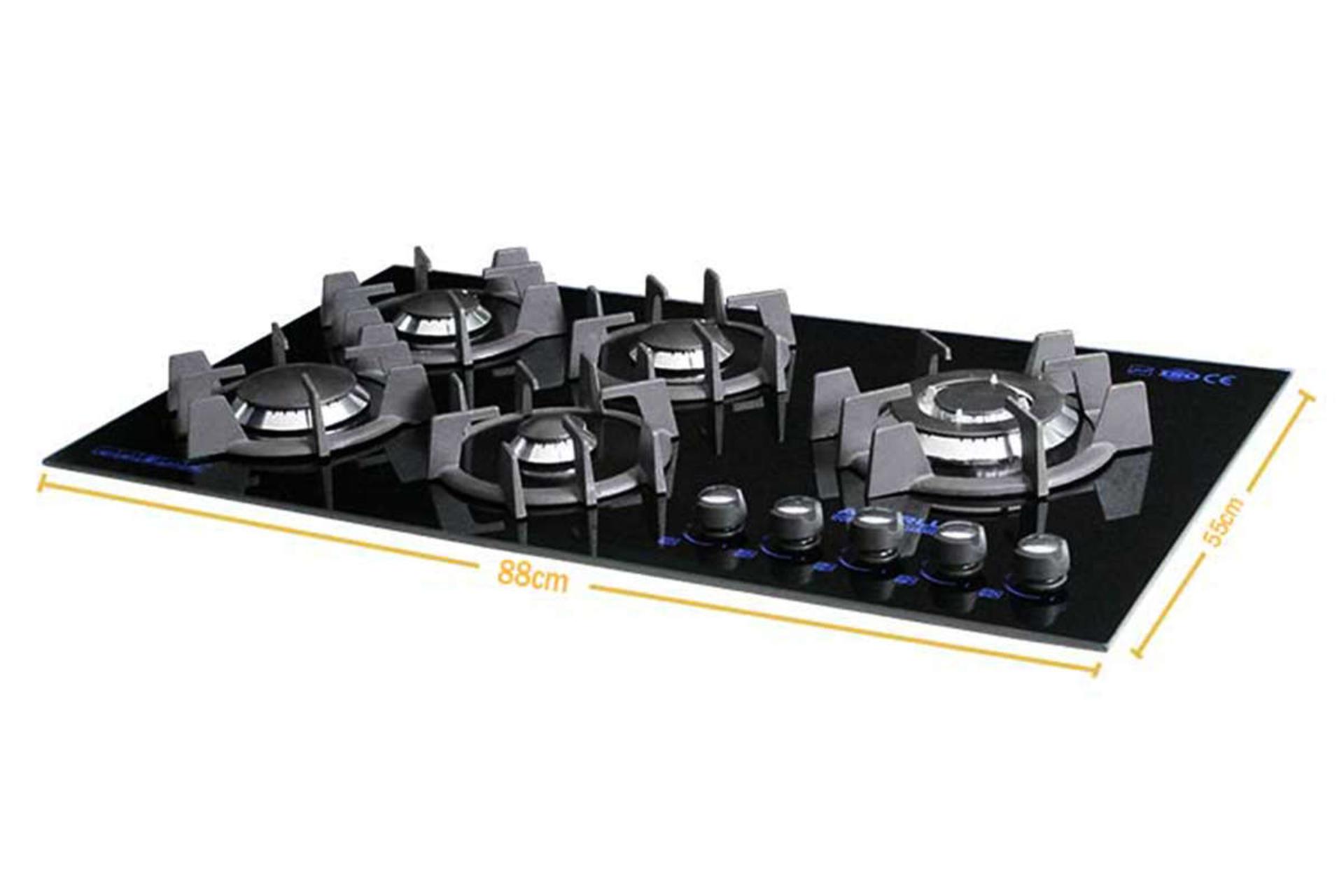 ابعاد و اندازه اجاق گاز صفحه ای آذرلوکس G05ME-S8B