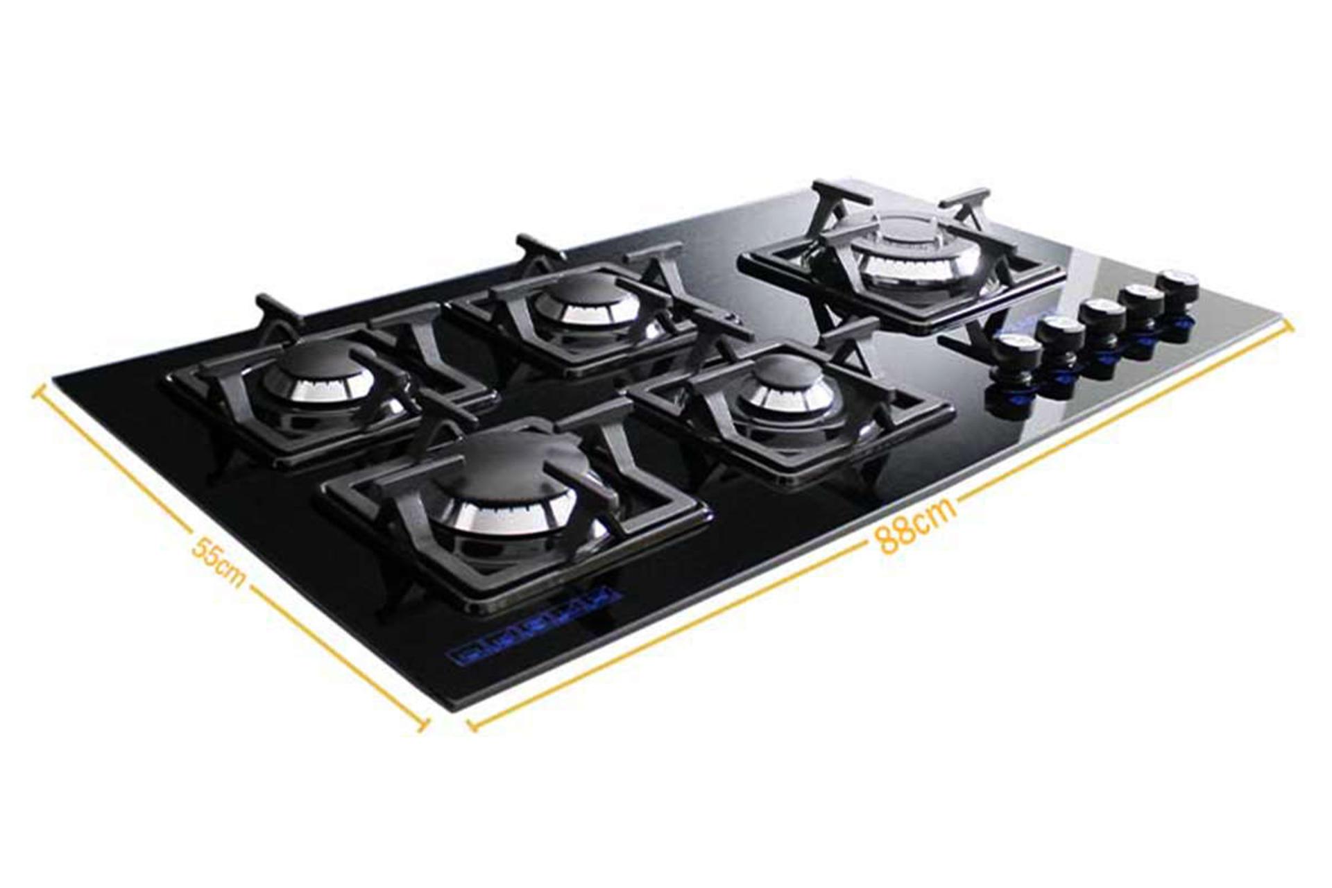 ابعاد و اندازه اجاق گاز صفحه ای آذرلوکس G05ME-S7B