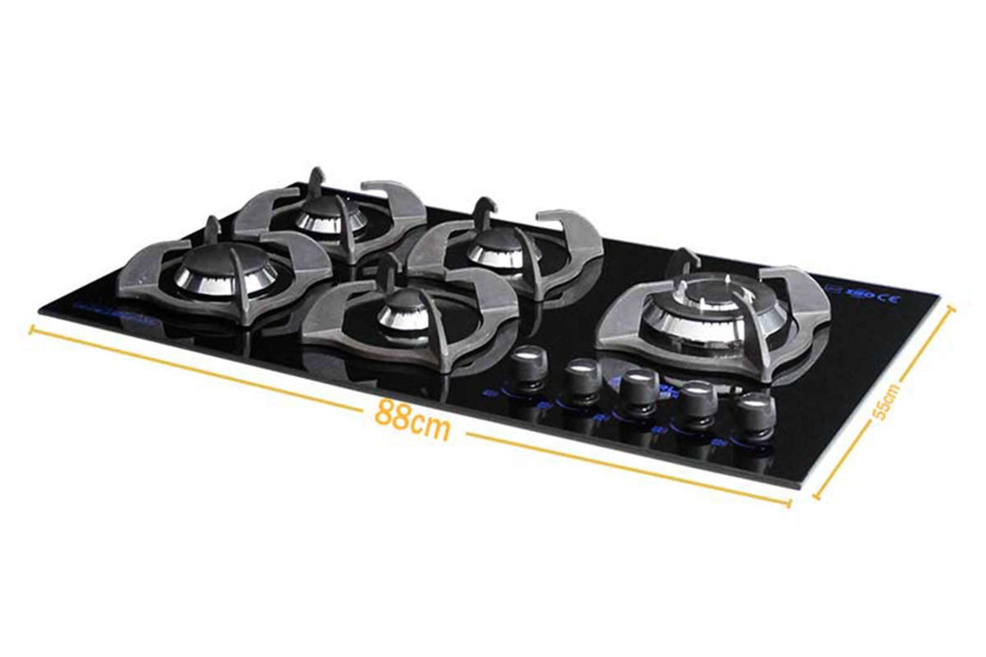 ابعاد و اندازه اجاق گاز صفحه ای آذرلوکس G05ME-S4B