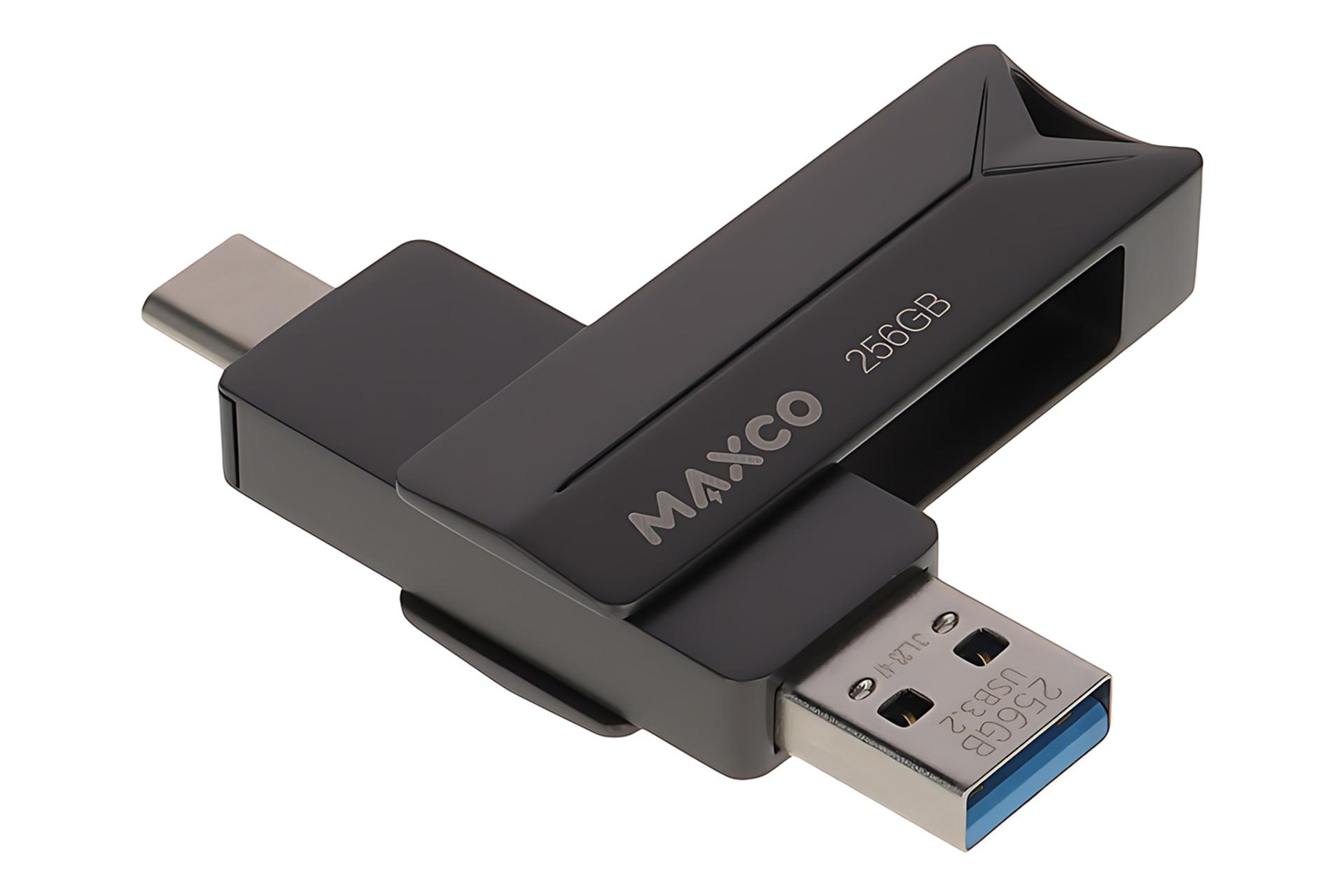 نمای کناری فلش مموری مکس کو MAXCO MH08 256GB USB 3.2