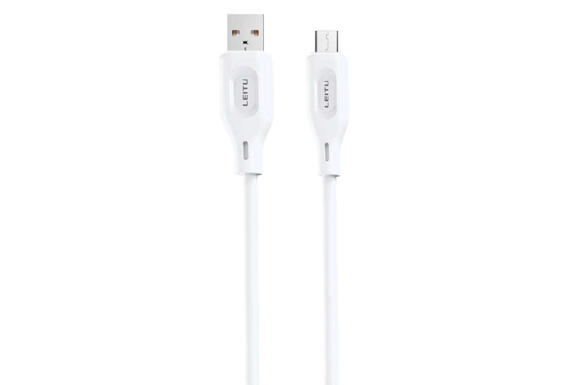 کابل شارژ USB لیتو Type-A به Micro-USB مدل LD-37 با طول 1 متر رنگ سفید