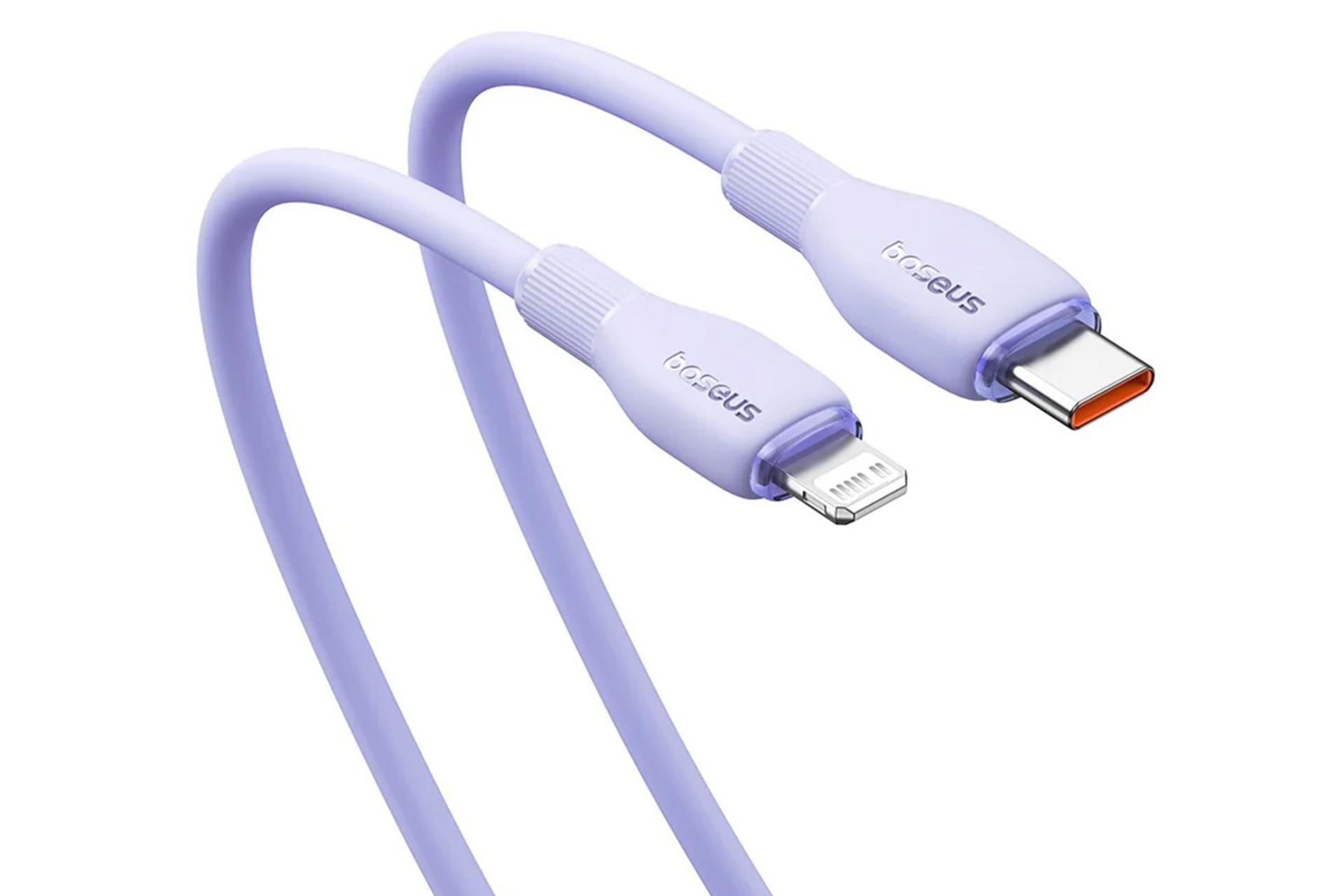 کانکتور و اتصال کابل شارژ USB باسئوس Type-C به Lightning مدل Pudding Series با طول 1.2 متر