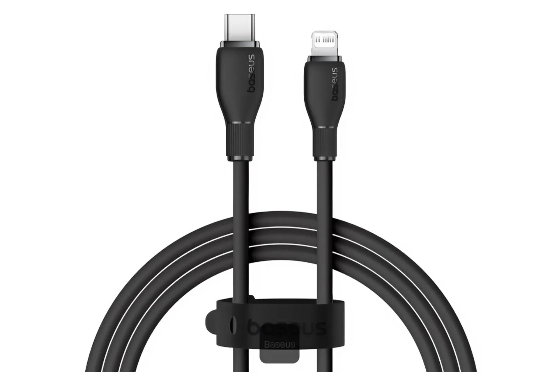 کابل شارژ USB باسئوس Type-C به Lightning مدل Pudding Series با طول 1.2 متر