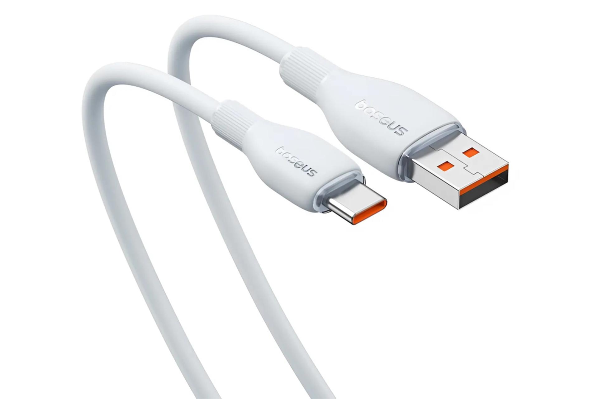 کانکتور و اتصال کابل شارژ USB باسئوس Type-A به Type-C مدل Pudding Series با طول 1.2 متر