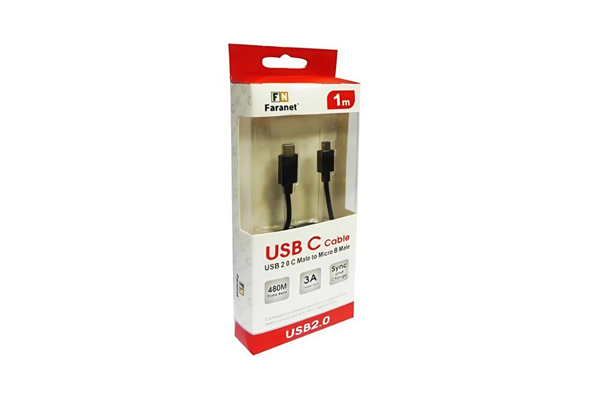 جعبه کابل شارژ USB فرانت Type-C به Micro-USB مدل FN-UCCMB10 با طول 1 متر