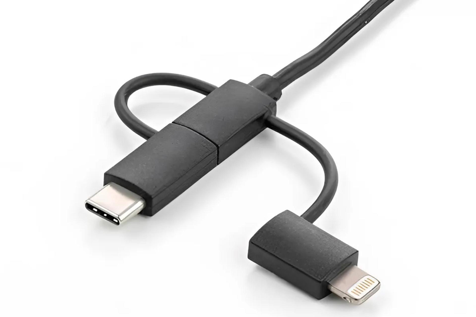 کابل شارژ USB فرانت Type-A به Type-C+Micro-USB+Lightning مدل FN-UCLMB100 3in1 با طول 1 متر