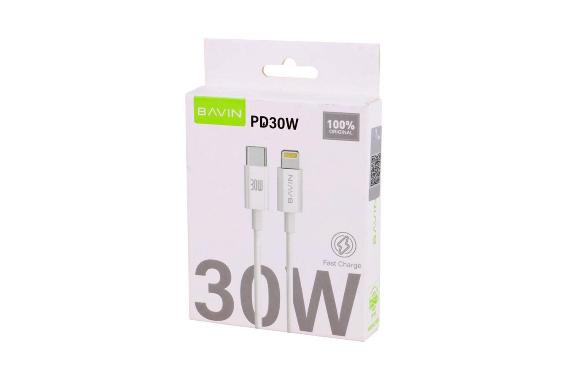 جعبه کابل شارژ USB باوین Type-C به Lightning مدل CB274-PD با طول 1 متر