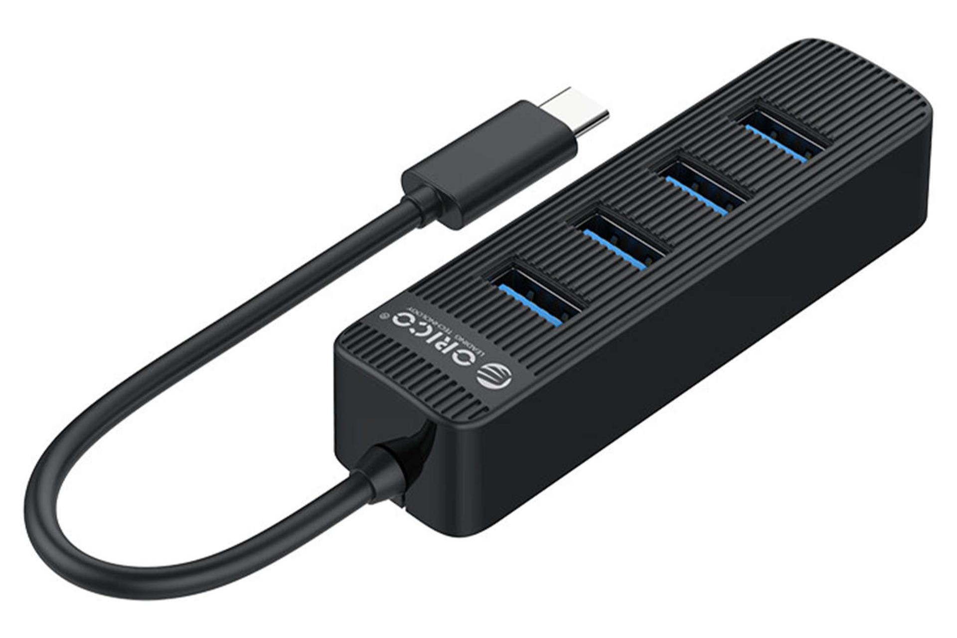 نمای سمت راست هاب USB-C اوریکو 4 پورت مدل TWC3-4A رنگ مشکی