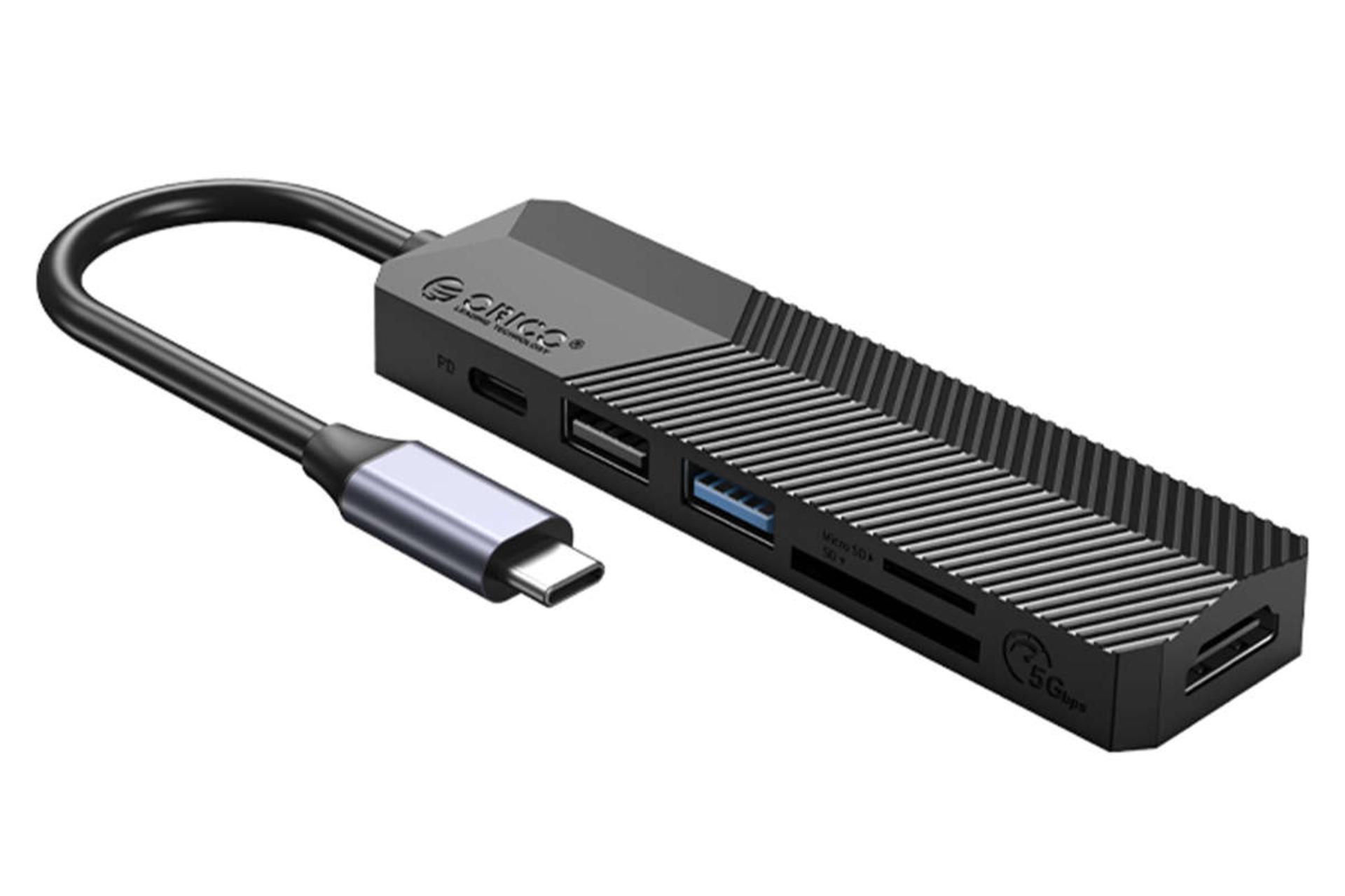 مرجع متخصصين ايران نماي سمت راست هاب USB-C اوريكو 6 پورت مدل MDK-4P