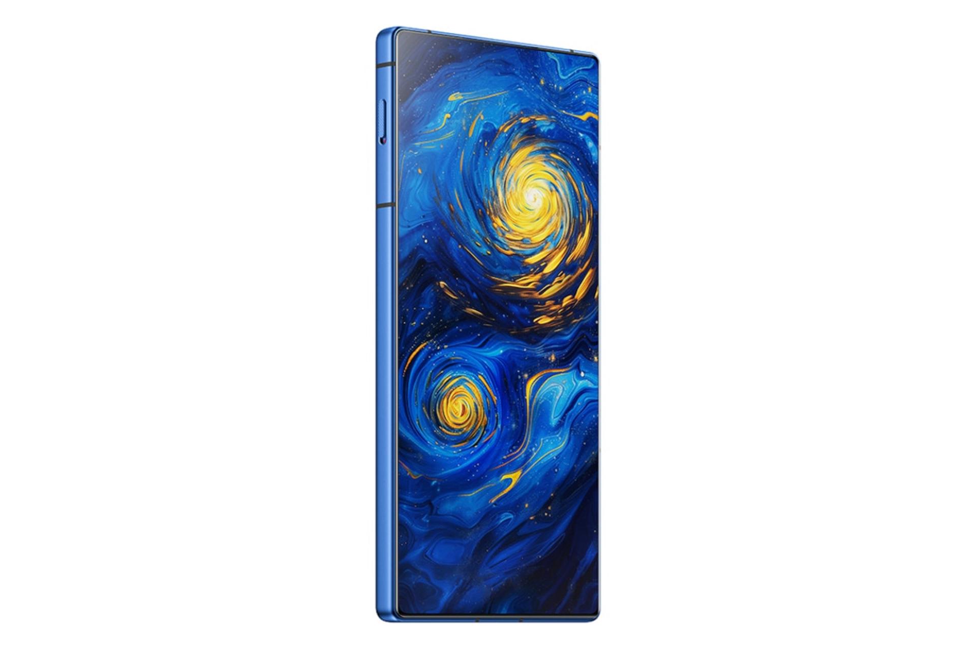 پنل جلو و صفحه نمایش گوشی موبایل نوبیا Z70 اولترا زد تی ای آبی طرح دار / ZTE nubia Z70 Ultra