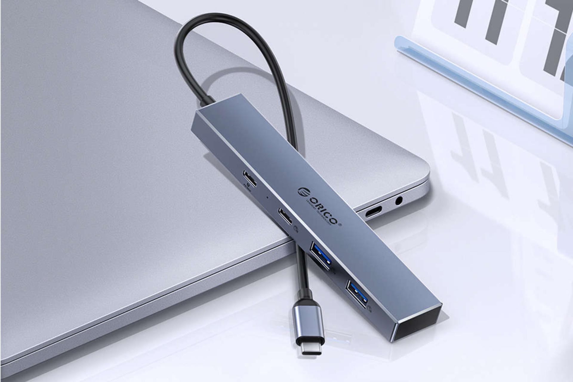 درگاه USB-A هاب USB-C اوریکو 4 پورت مدل DHY-2U2C