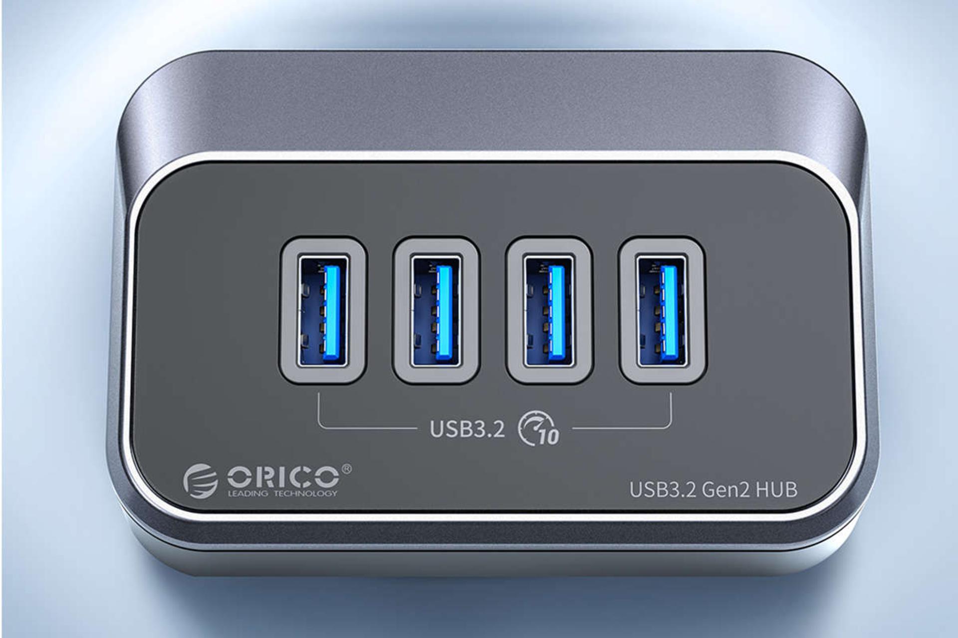 نمای بالای هاب USB-C اوریکو 4 پورت مدل M34A-G2