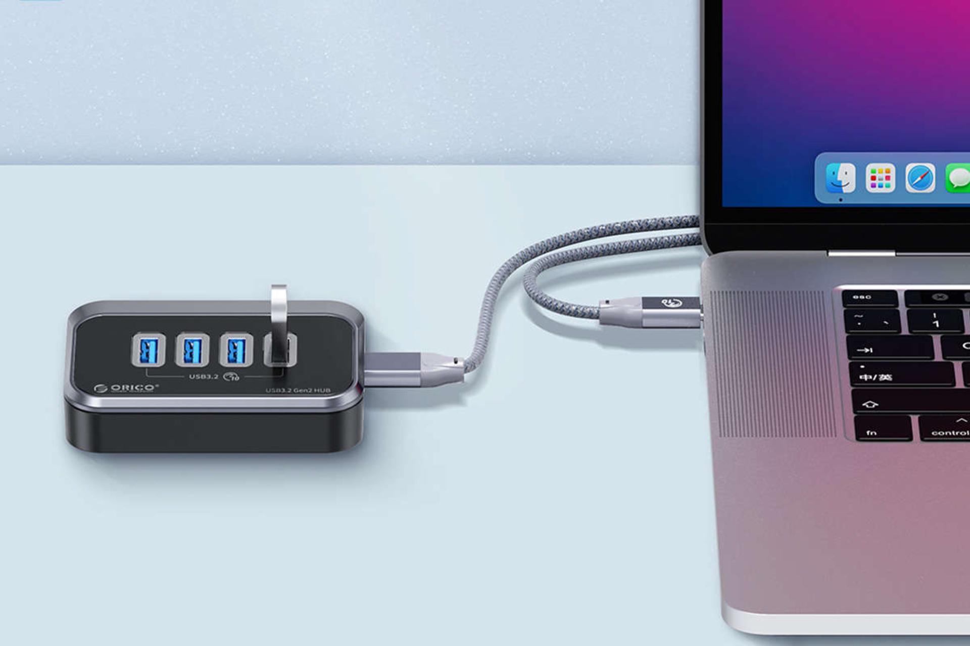 بدنه پلاستیکی هاب USB-C اوریکو 4 پورت مدل M34A-G2