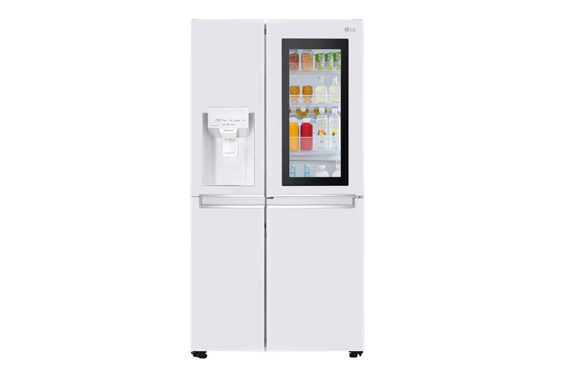 یخچال فریزر ال جی LG GR-X260JQGW نمای جلو درب شیشه ای
