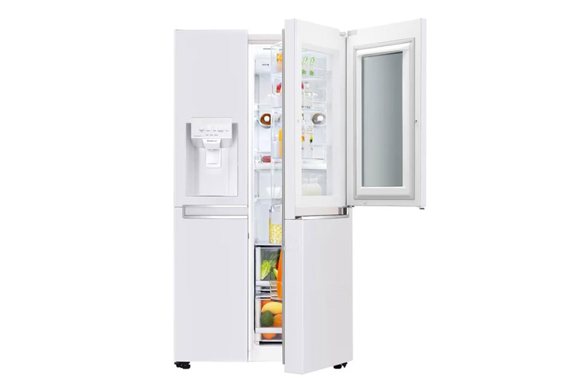 یخچال فریزر ال جی LG GR-X260JQGW نمای جلو درب نیمه باز