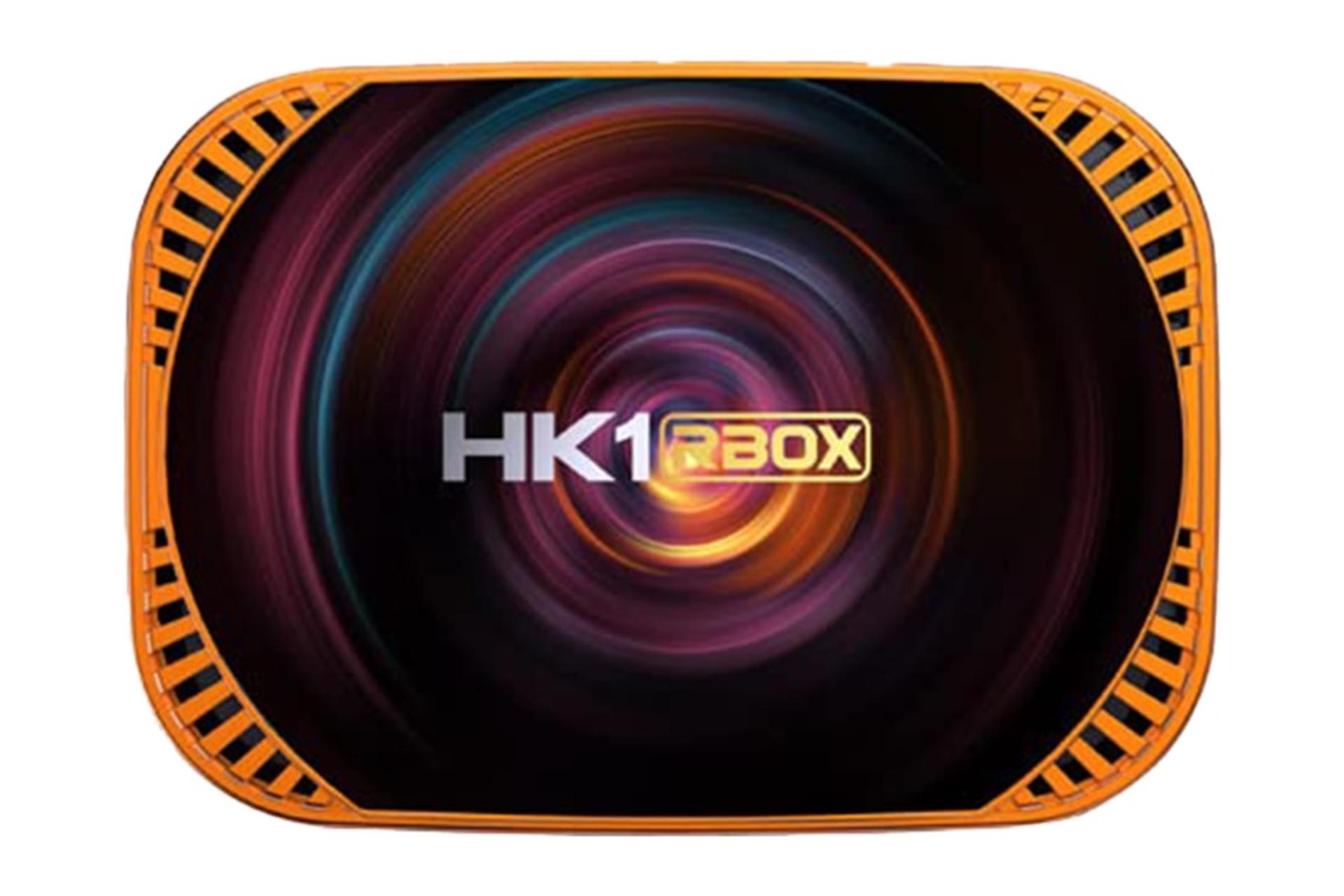 نمای پنل بالای اندروید باکس اچ کی وان RBOX X4 با نمایش لوگو