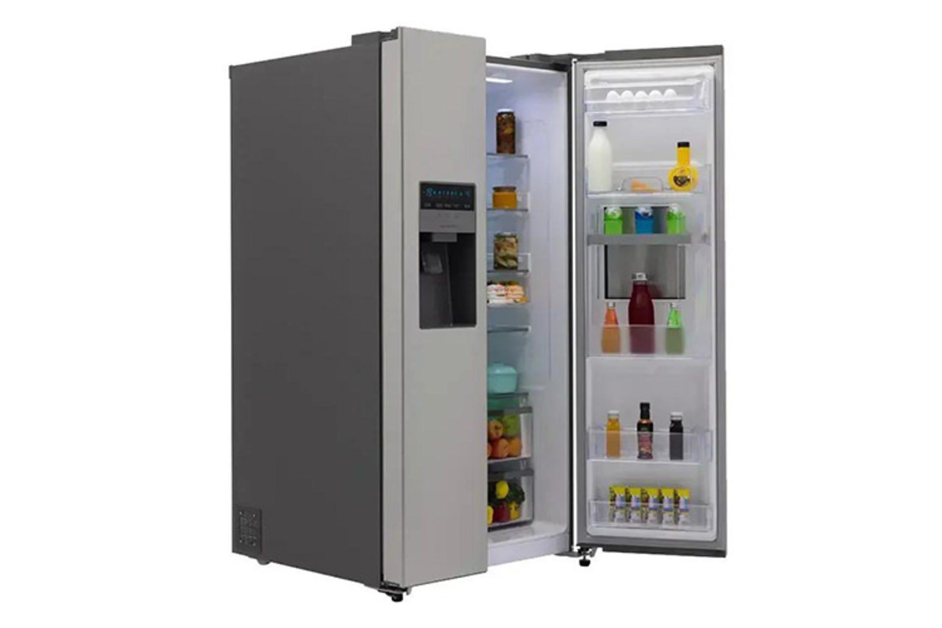 یخچال فریزر اسنوا Snowa S2Di-L310 رنگ خاکستری درب باز
