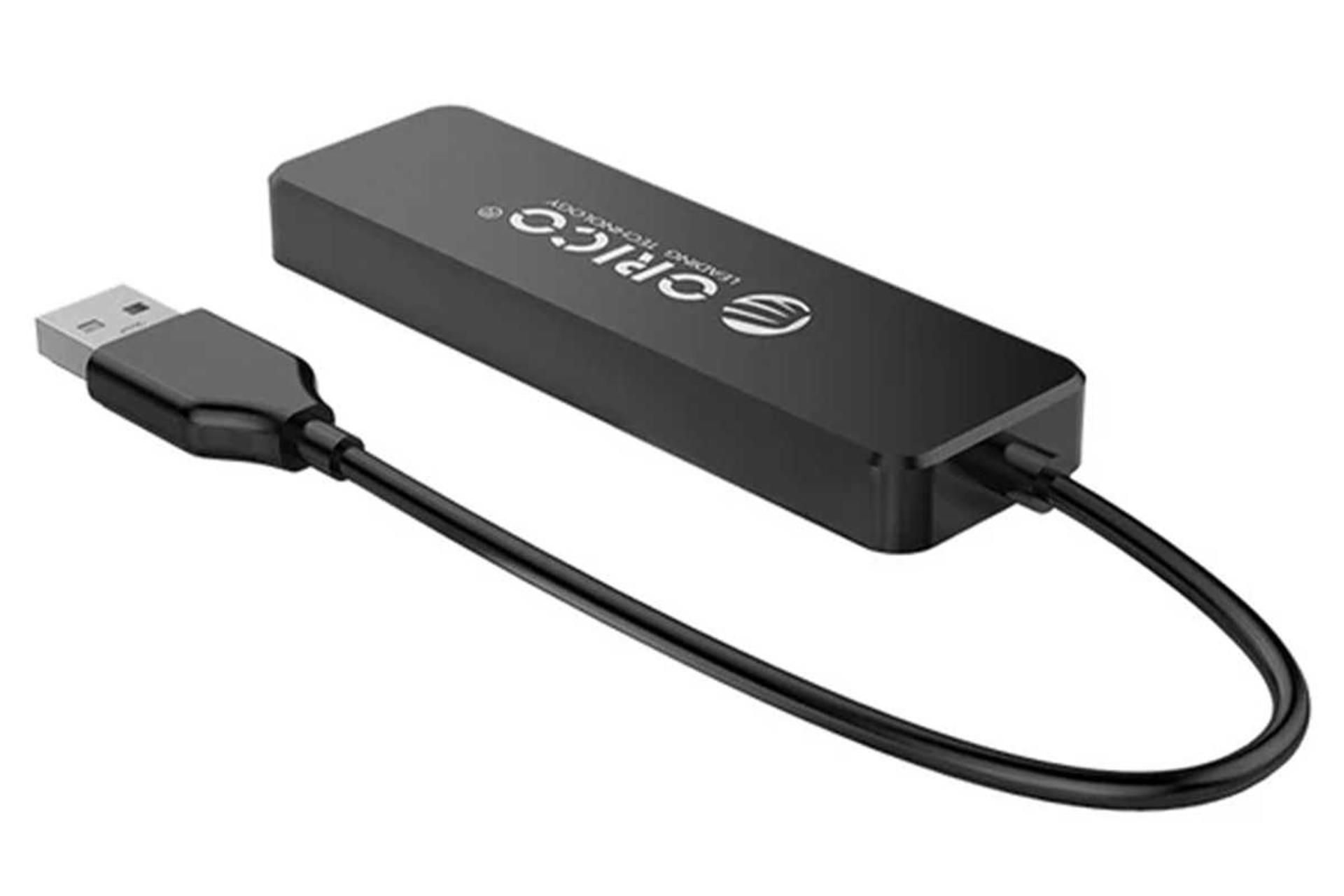 نمای پشت هاب USB-A اوریکو 4 پورت مدل FL01 به همراه کابل رنگ مشکی