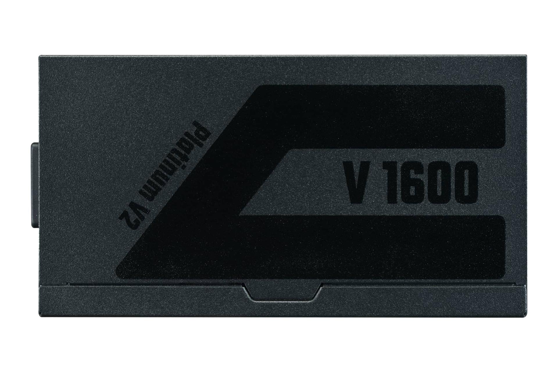 نمای پنل کناری پاور کامپیوتر کولر مستر V Platinum 1600 V2 با توان 1600 وات با نمایش پنل سمت راست و لوگو