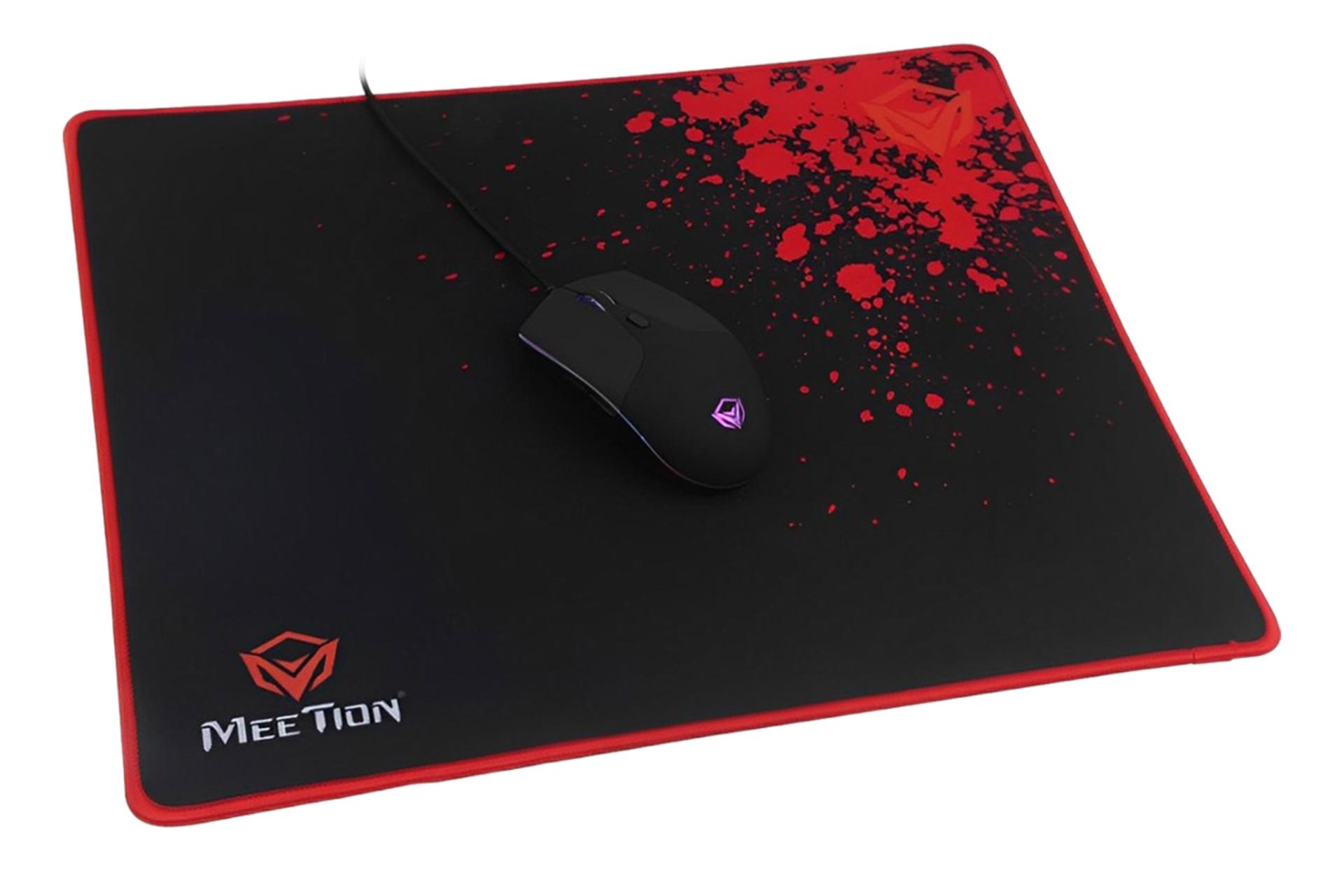 ماوس پد میشن meetion-mt-p110 نمای پرسپکتیو همراه با ماوس