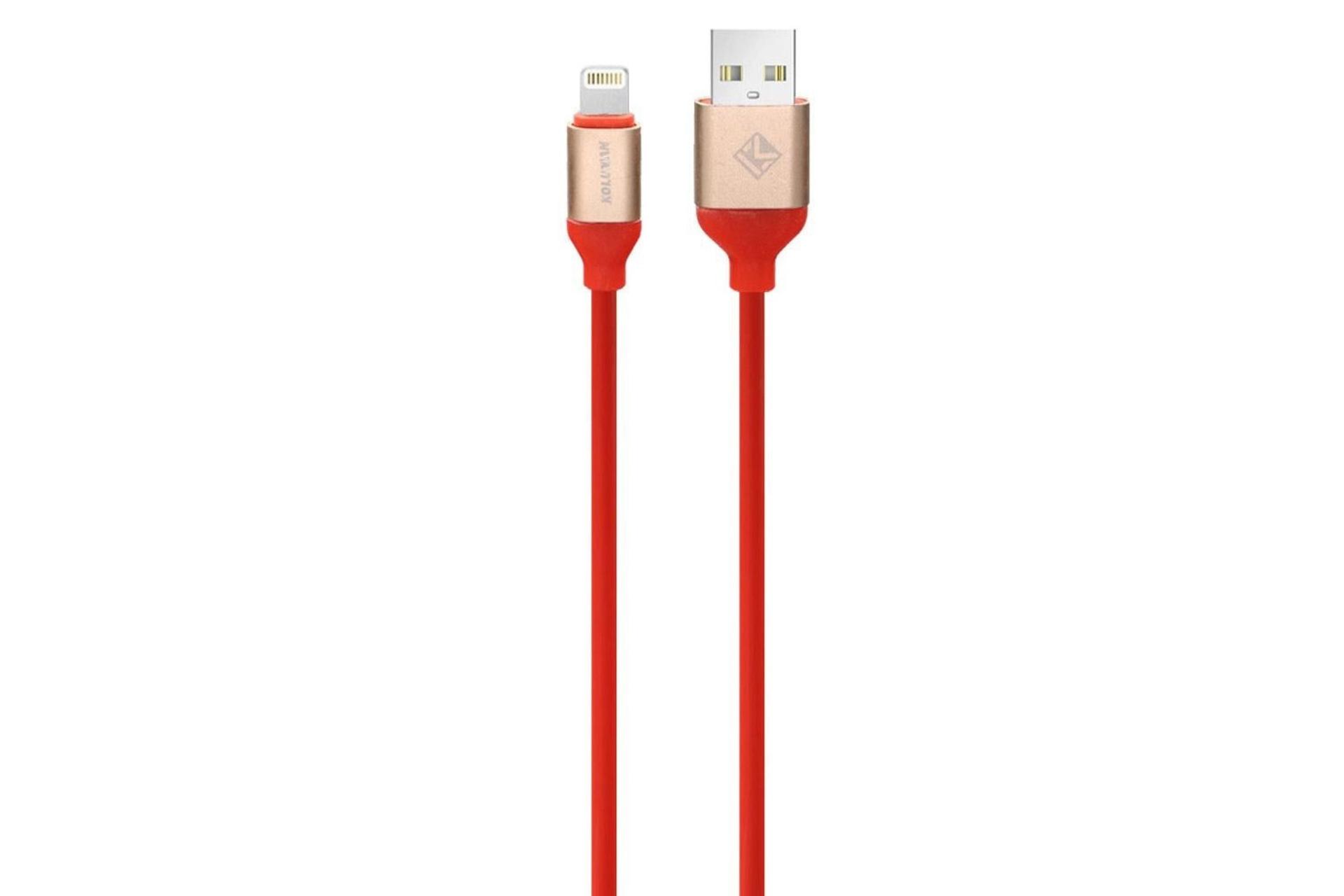 کابل شارژ USB کلومن Type-A به Lightning مدل KD-59 با طول 1 متر رنگ قرمز
