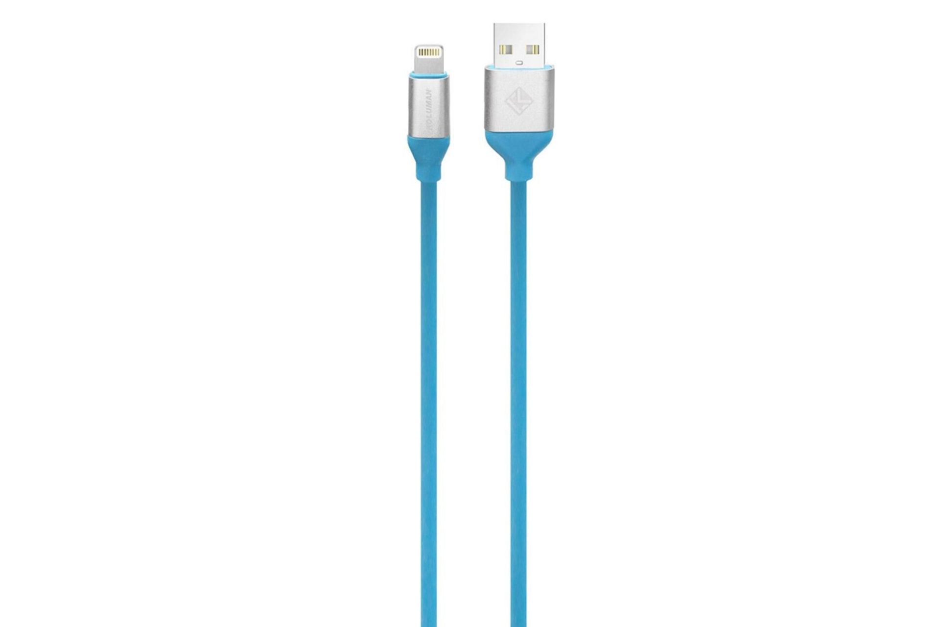 کابل شارژ USB کلومن Type-A به Lightning مدل KD-59 با طول 1 متر رنگ آبی
