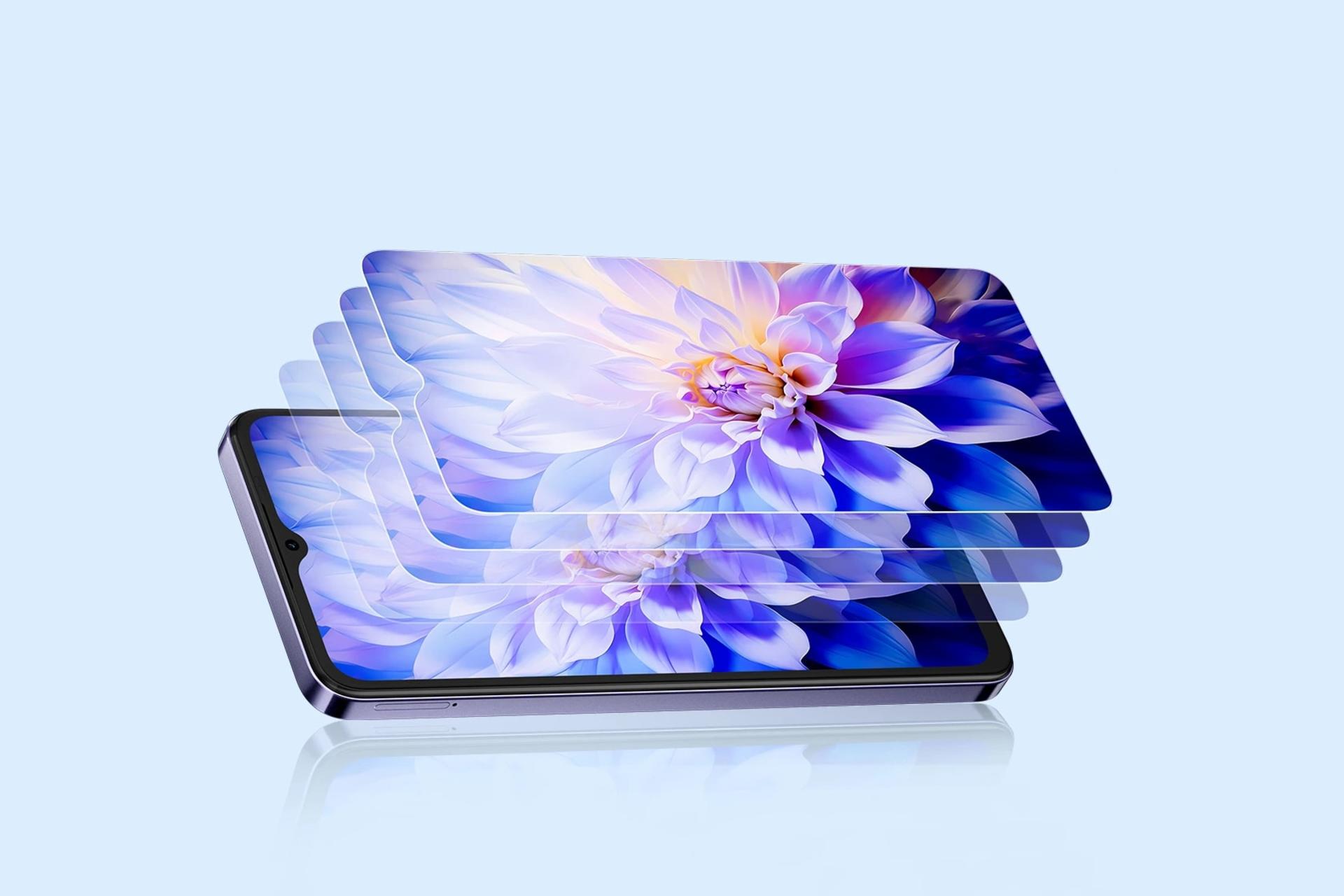 صفحه نمایش گوشی موبایل بلک ویو Blackview WAVE 8 بنفش