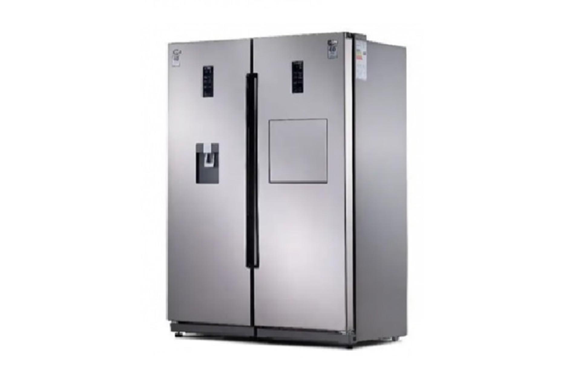 یخچال فریزر کلور روسو پلاس Clever Rosso Plus نمای جانبی رنگ استیل