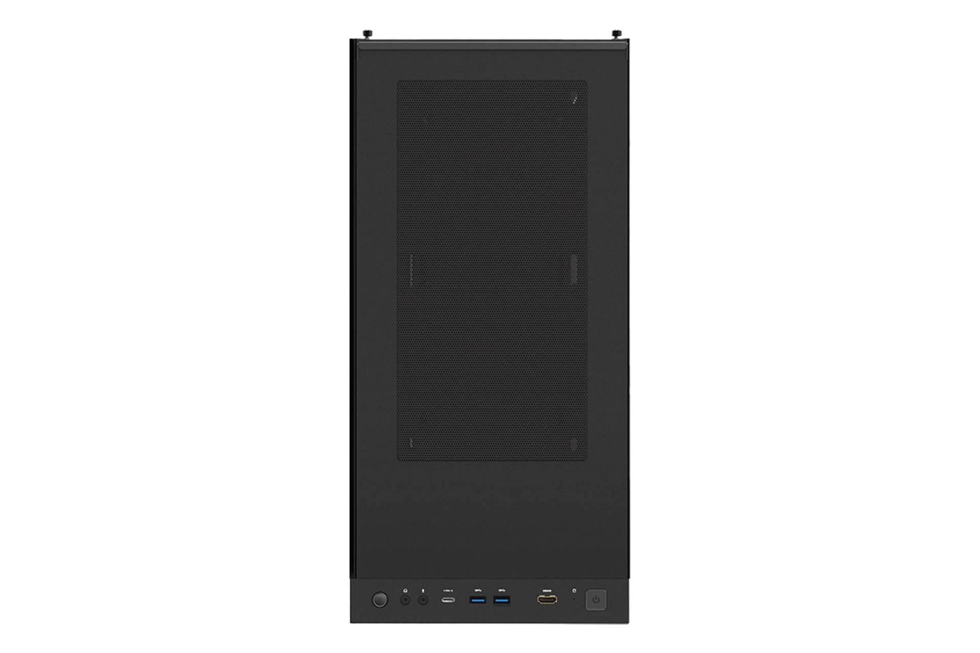 نمای پنل بالای کیس کامپیوتر گیگابایت AORUS C300 GLASS با نمایش درگاه و دکمه ها