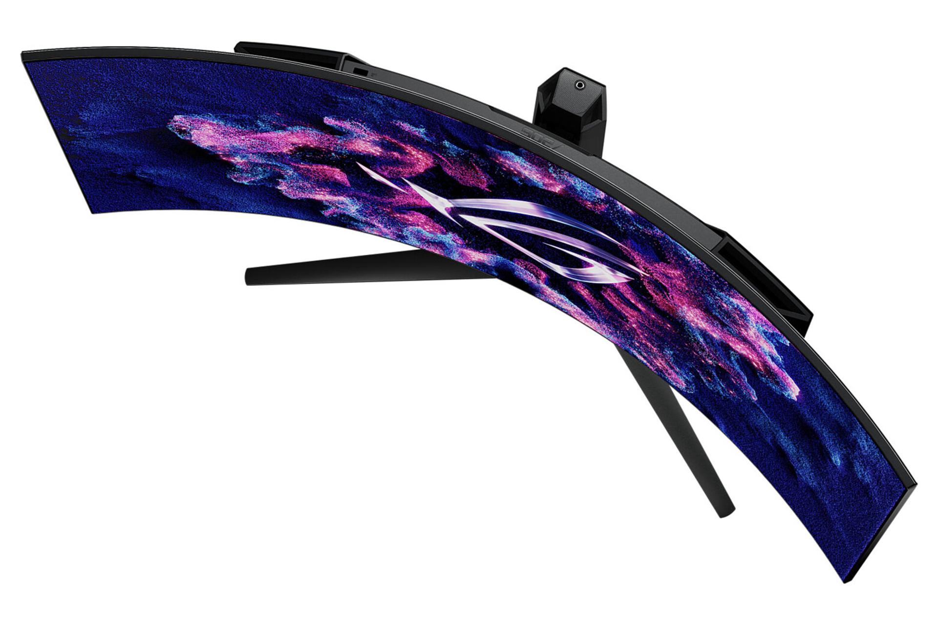 نمای بالا و پایه های مانیتور ایسوس 39 اینچ مدل ROG Swift OLED PG39WCDM
