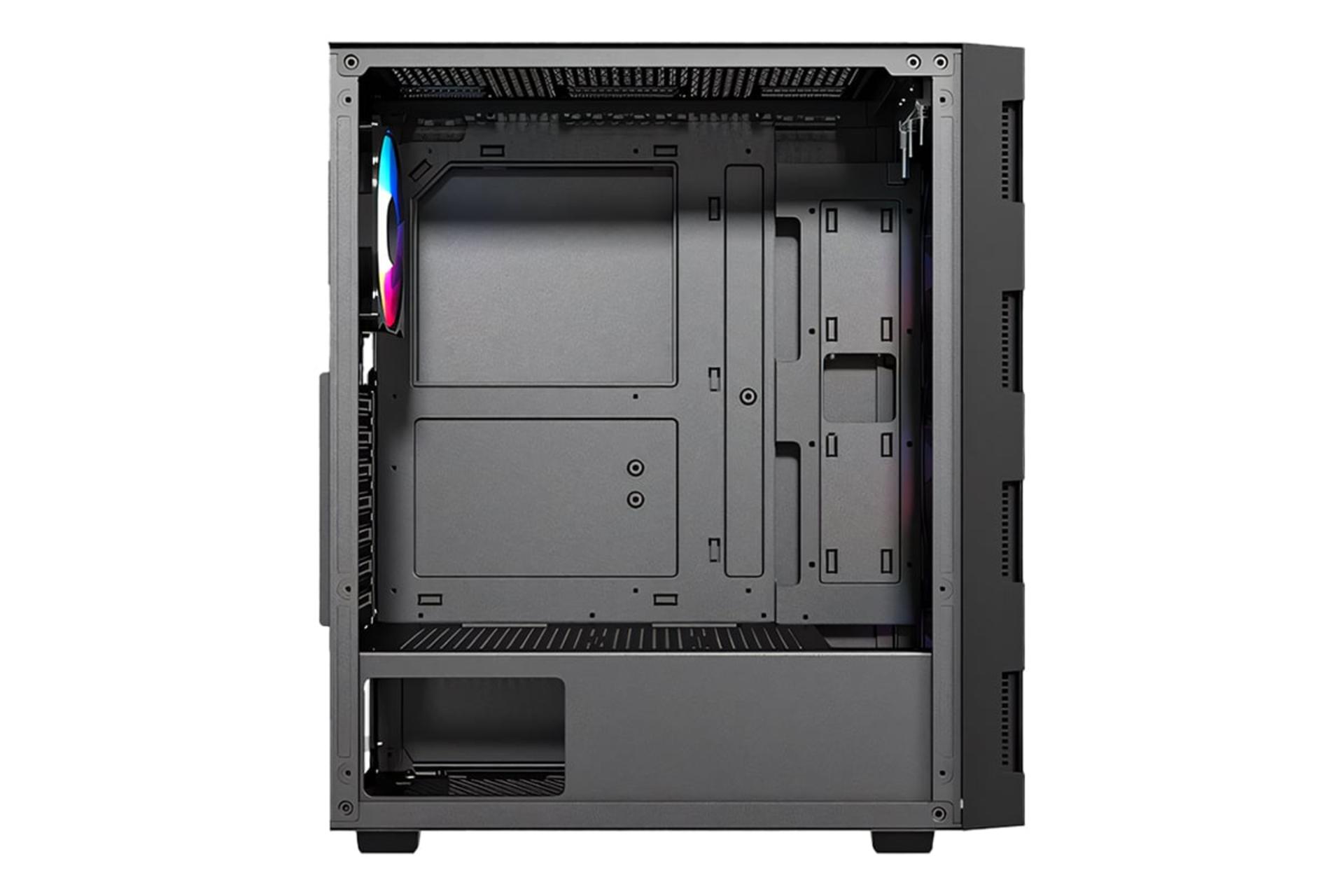 نمای داخلی پنل سمت چپ کیس کامپیوتر تویستد مایندز Titan با نمایش محل نصب مادربرد رنگ مشکی