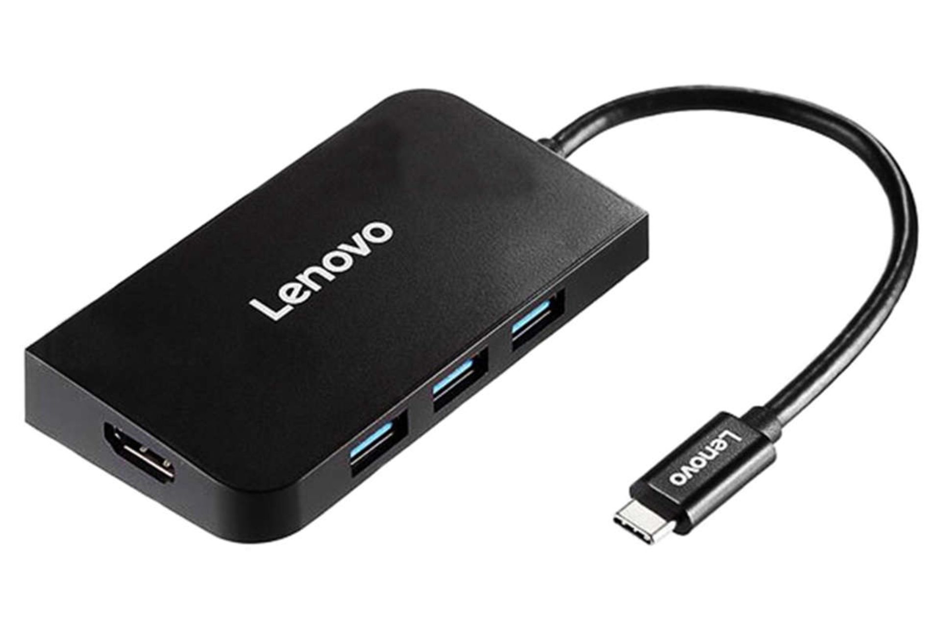 نمای جلوی هاب USB-C لنوو 6 پورت مدل S706