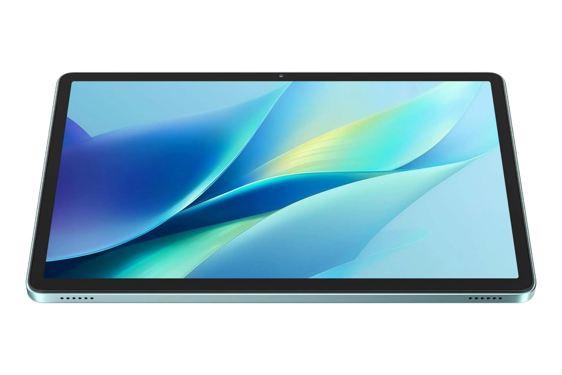 نمای نیمرخ تبلت اوکیتل OT9 با نمایش حاشیه های نمایشگر و حفره های اسپیکر لبه پایین