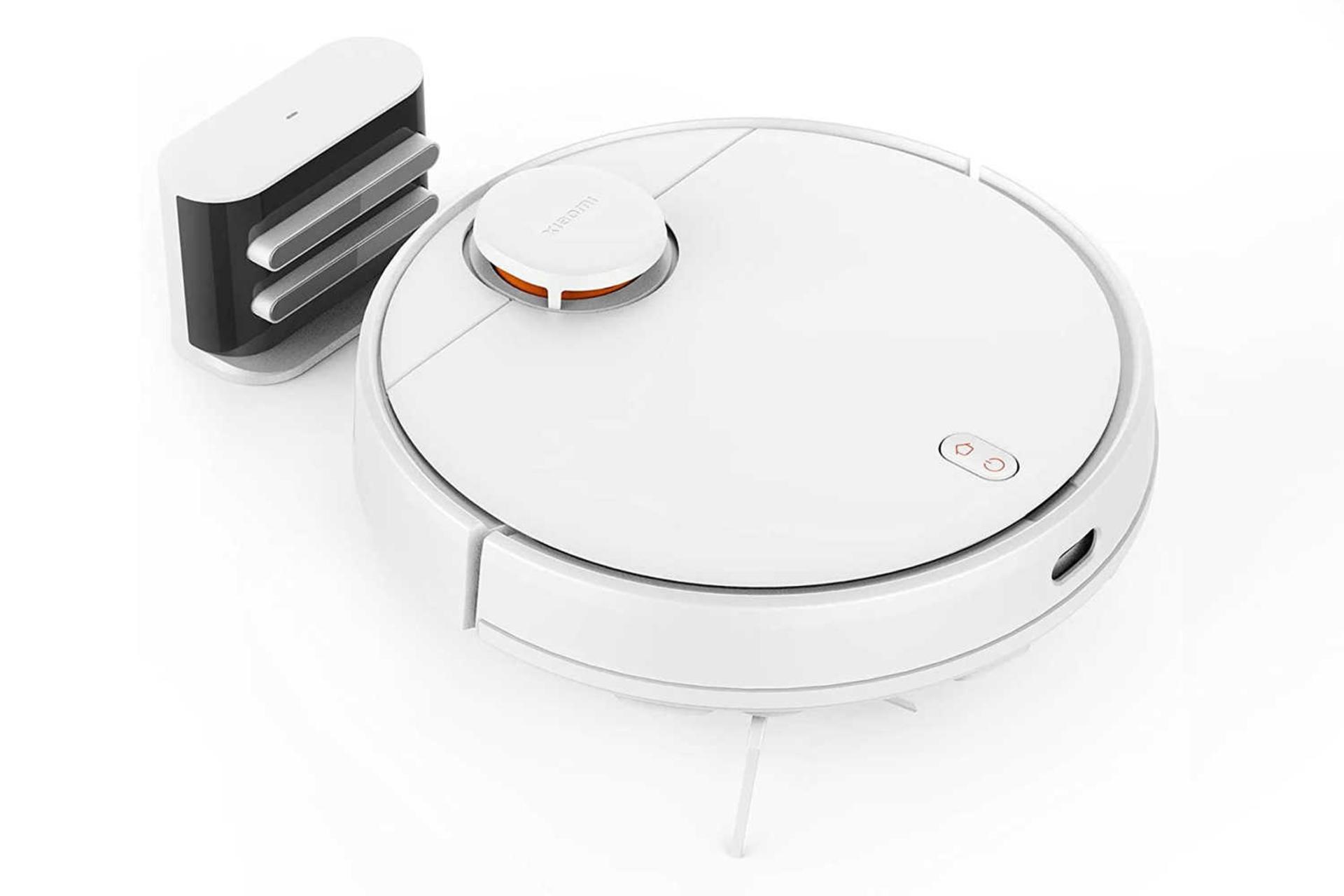 نمای سمت چپ جارو رباتیک شیائومی S12 به همراه پایه شارژ