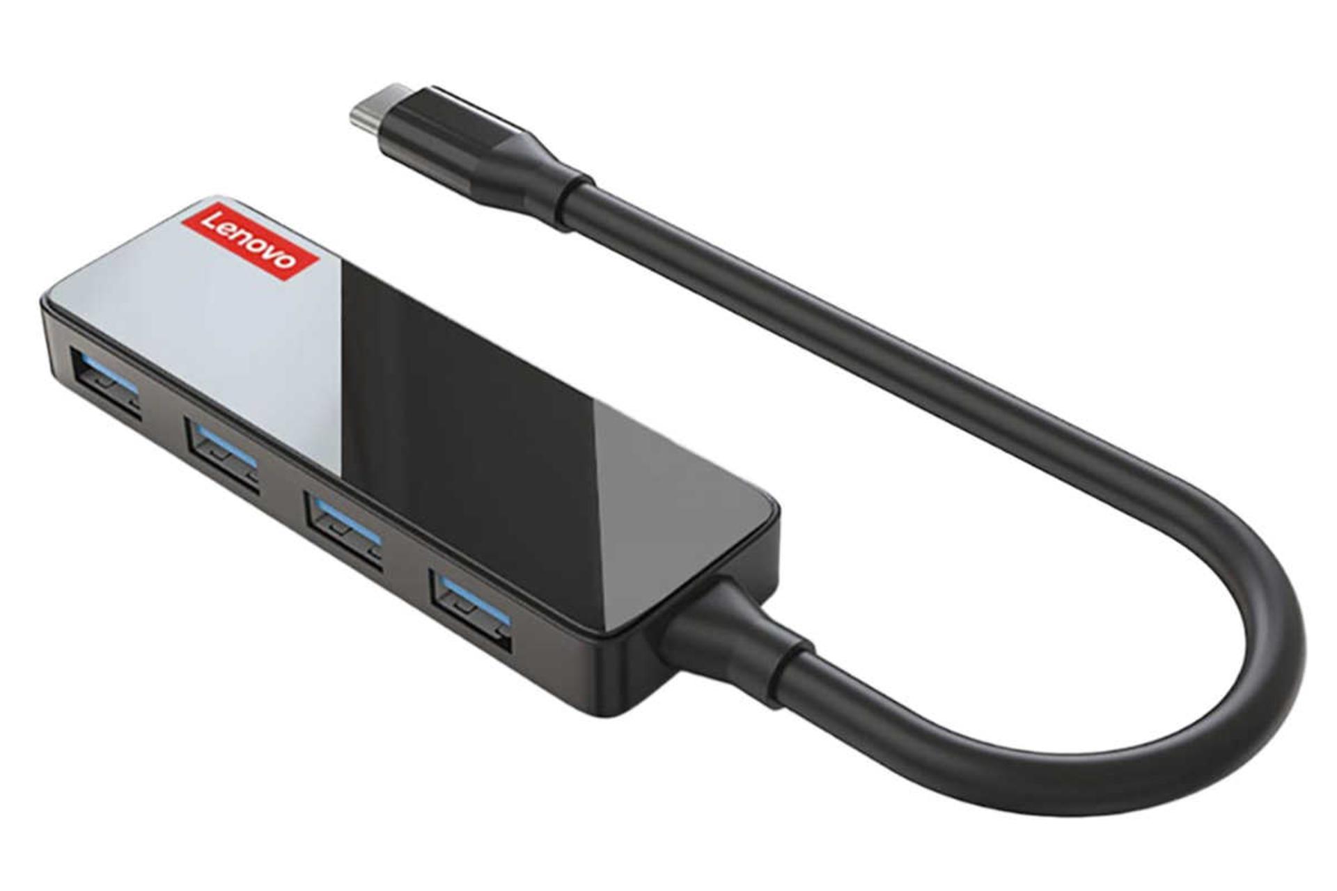 مرجع متخصصين ايران نماي سمت راست هاب USB-C لنوو 4 پورت مدل C602