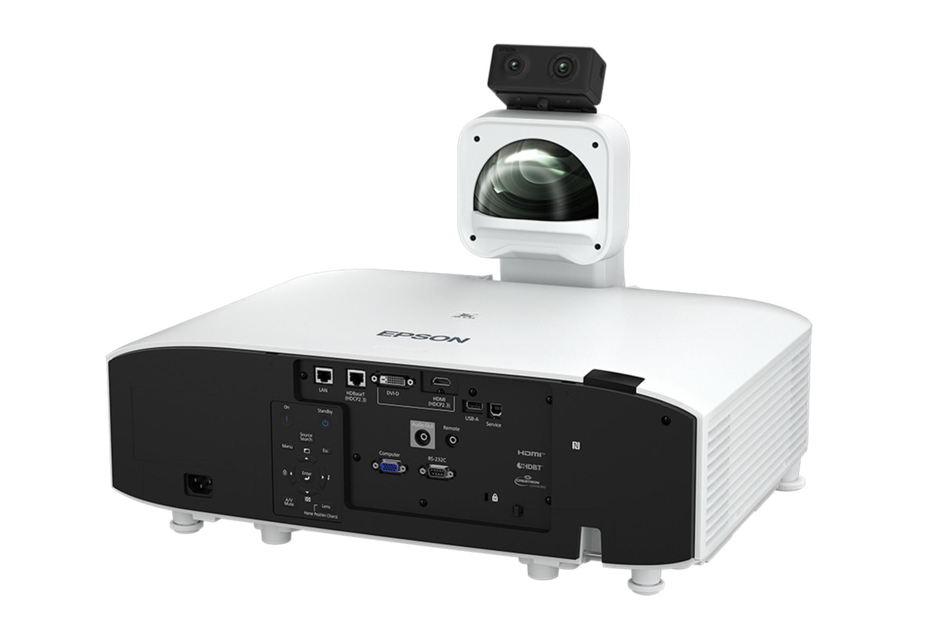 ویدیو پروژکتور اپسون Epson EB-PU2010 رنگ سفید نمای پشت و درگاه ها