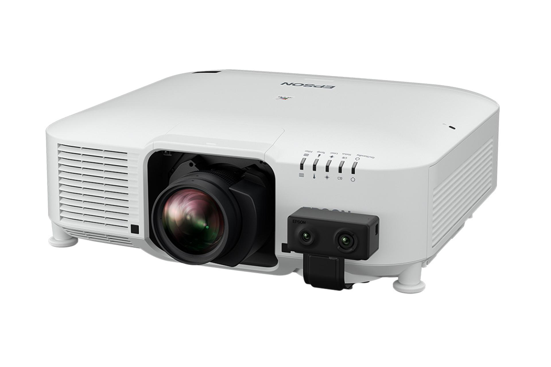 ویدیو پروژکتور اپسون Epson EB-PU2010 رنگ سفید نمای جلو با دوربین سفارشی