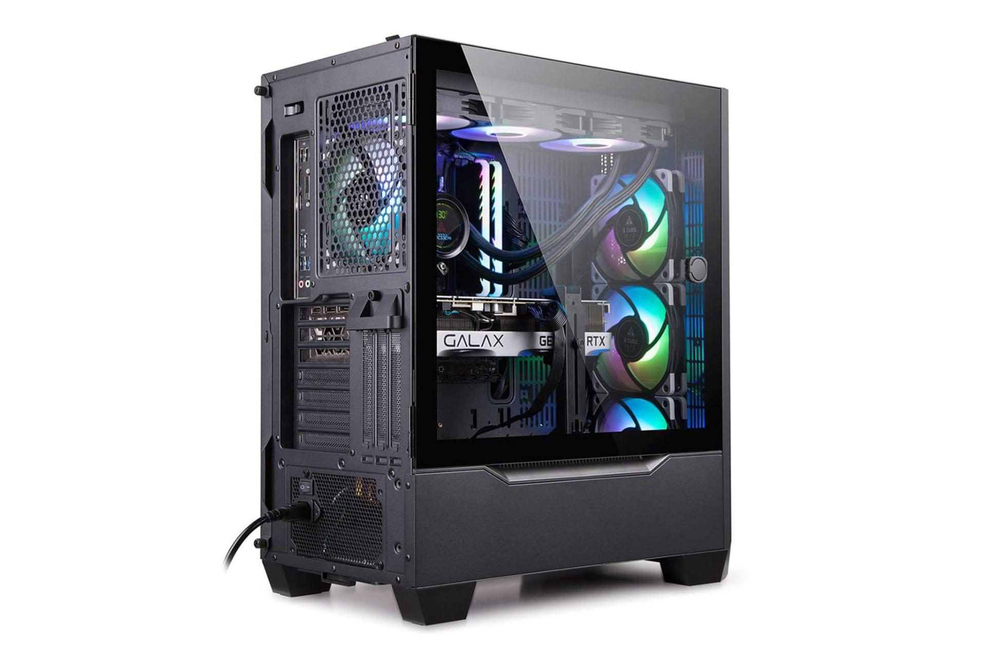 نمای نیمرخ پنل پشت کیس کامپیوتر تسکو GC 4496 با نمایش اسلات های توسعه و منافذ عبور هوا