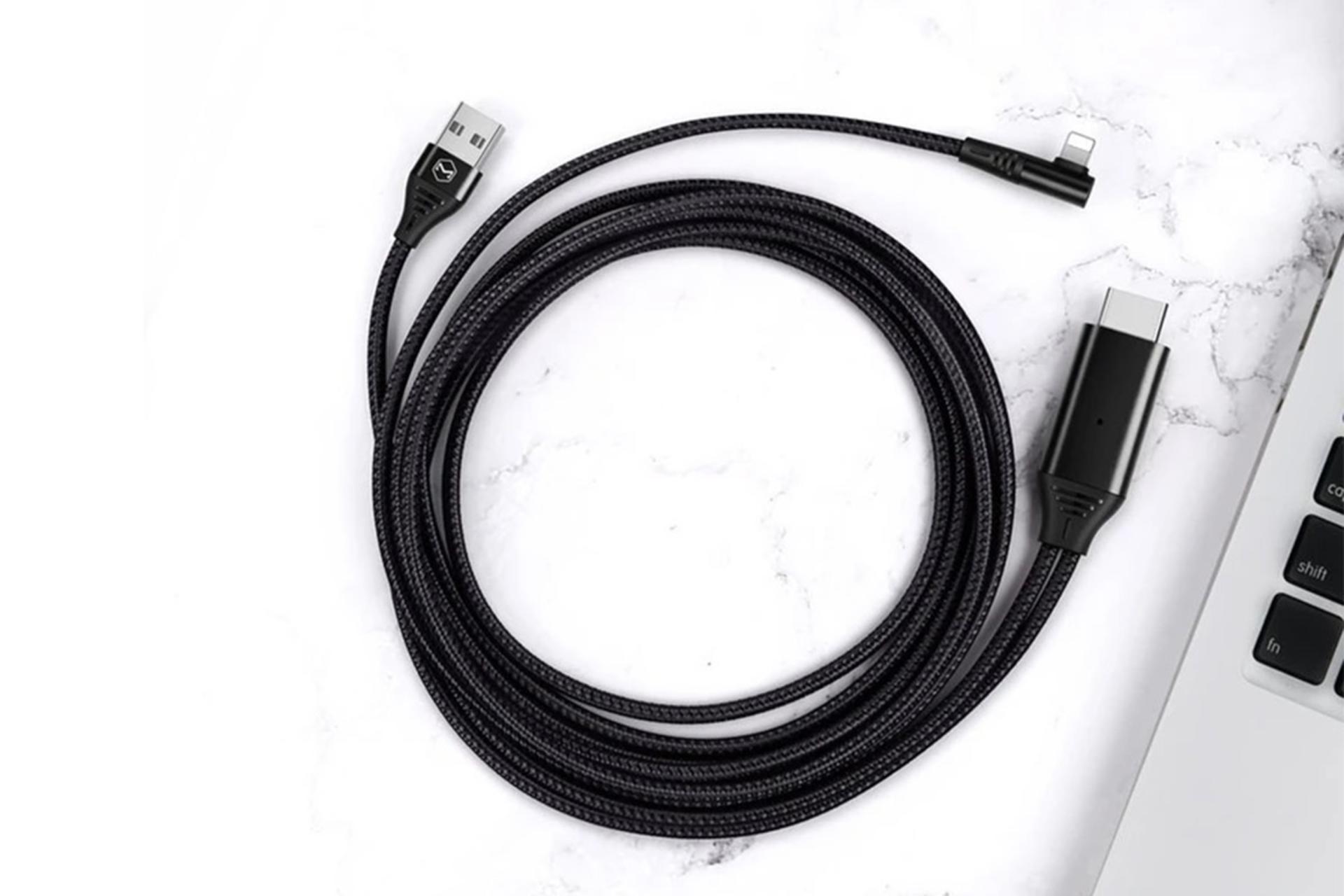 کابل مک دودو HDMI به Lightning مدل CA-640 4K با طول 2 متر از نمای بالا