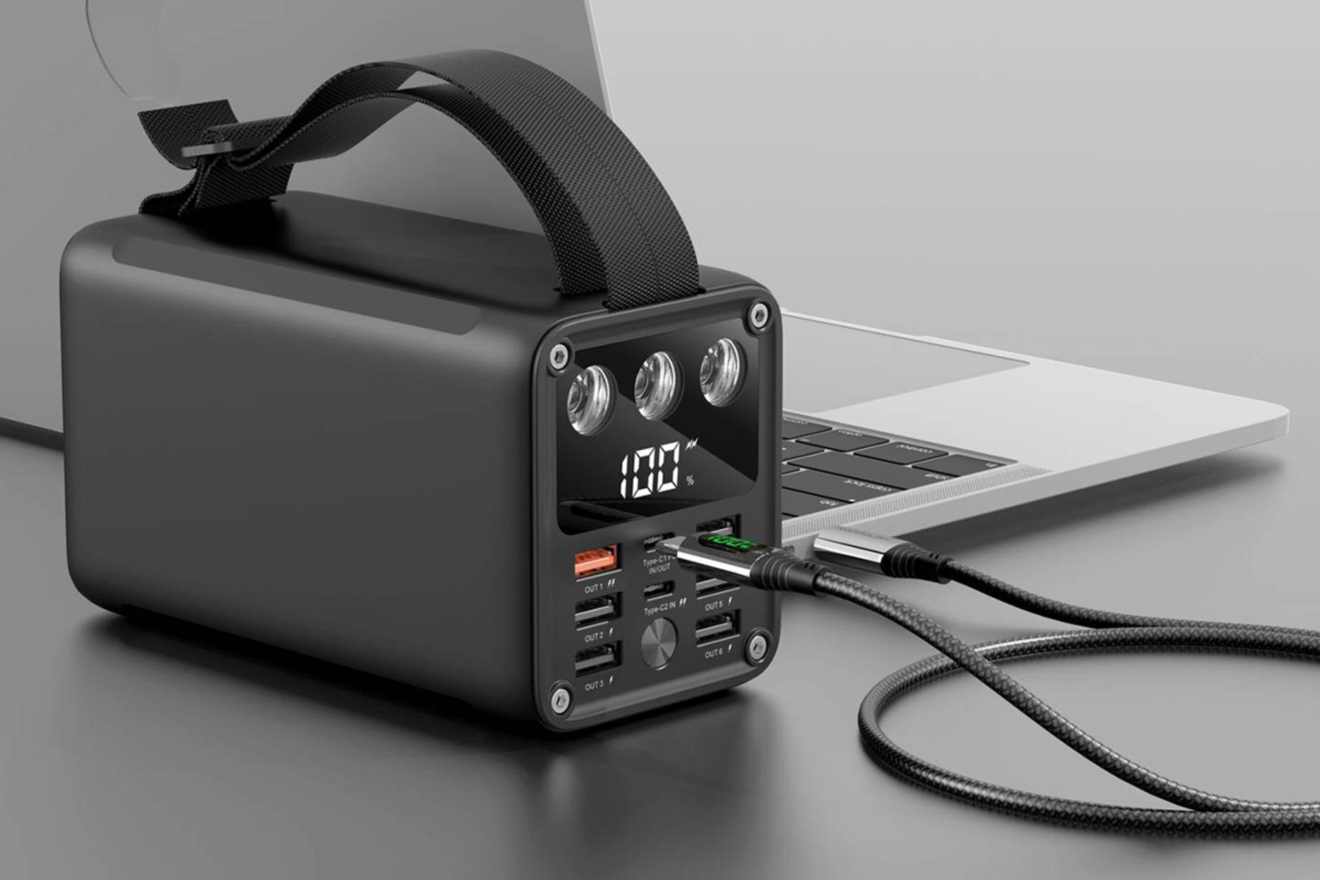 نمای کناری پاور بانک گرین لیون Green Lion Major GNMPB60KBK 60000mAh