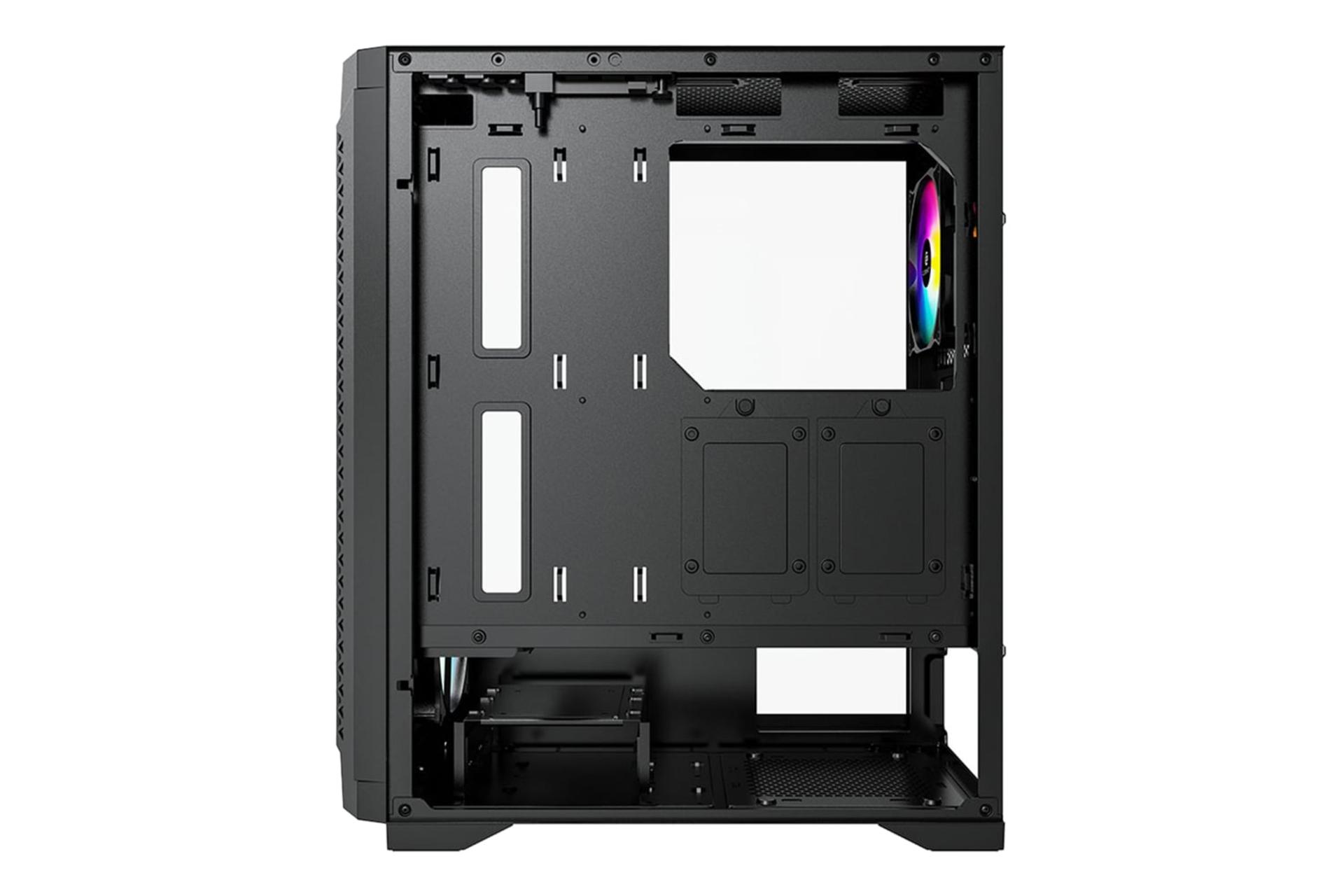 نمای داخلی پنل سمت راست کیس کامپیوتر لاجی کی C284B با نمایش محل نصب پاور و فضای مدیریت کابل