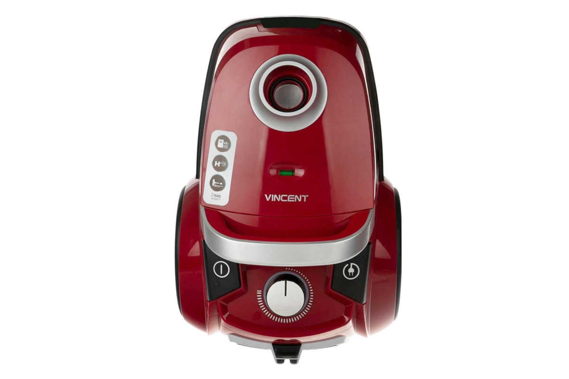 نمای جلوی جاروبرقی وینسنت FC5621 رنگ قرمز