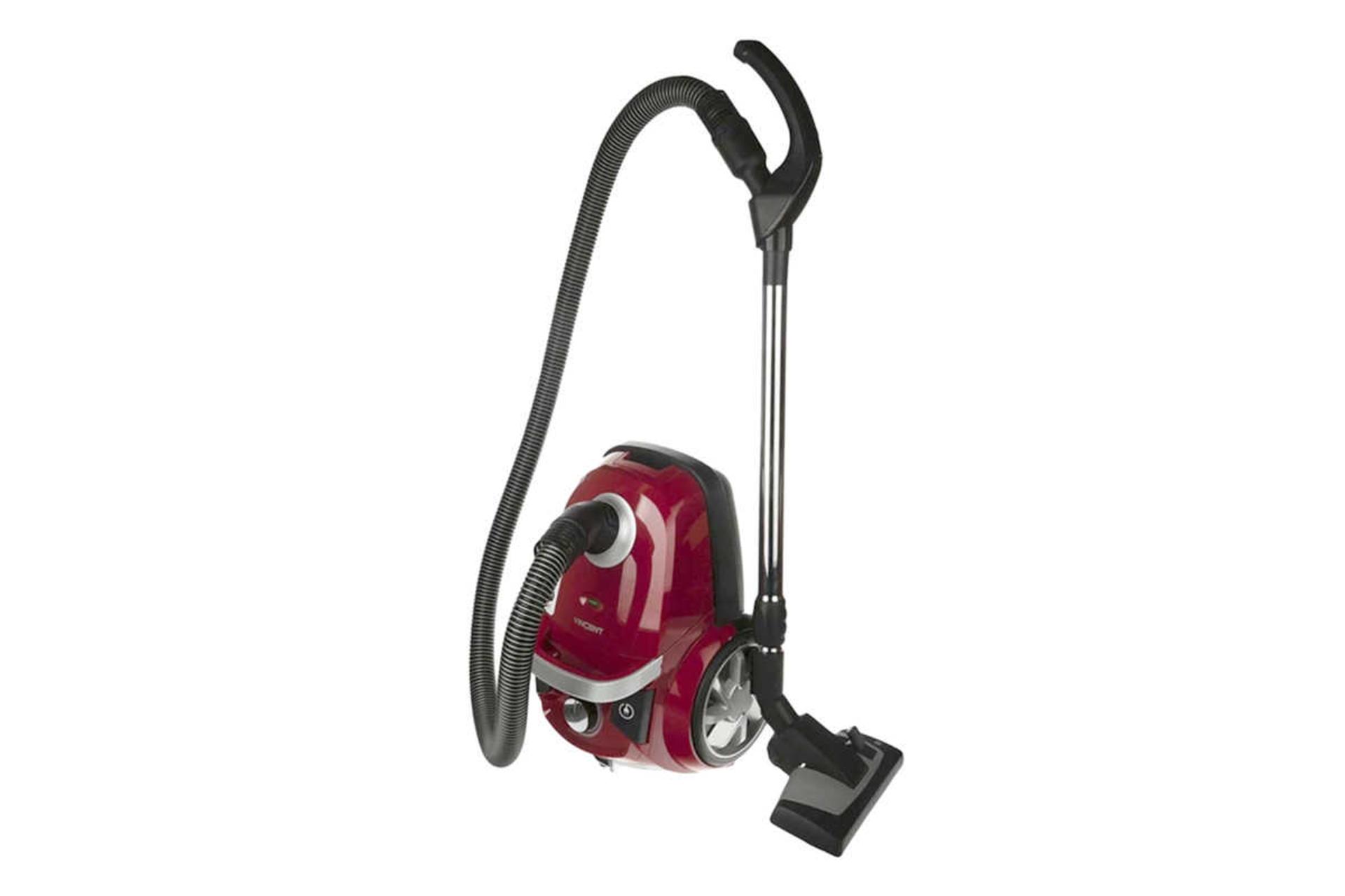 نمای سمت راست جاروبرقی وینسنت FC5621 به همراه لوله تلسکوپی رنگ قرمز