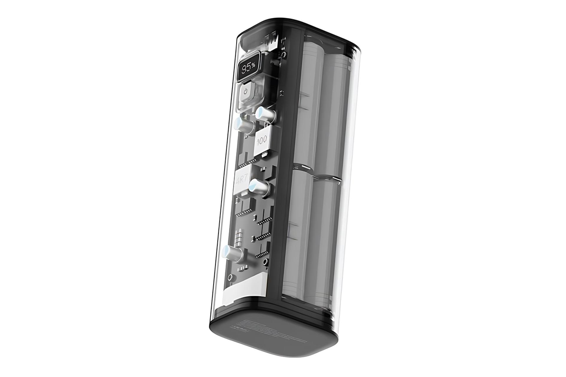 نمای کناری پاور بانک پاورولوجی Powerology Crystalline PPBCHA16 24000mAh