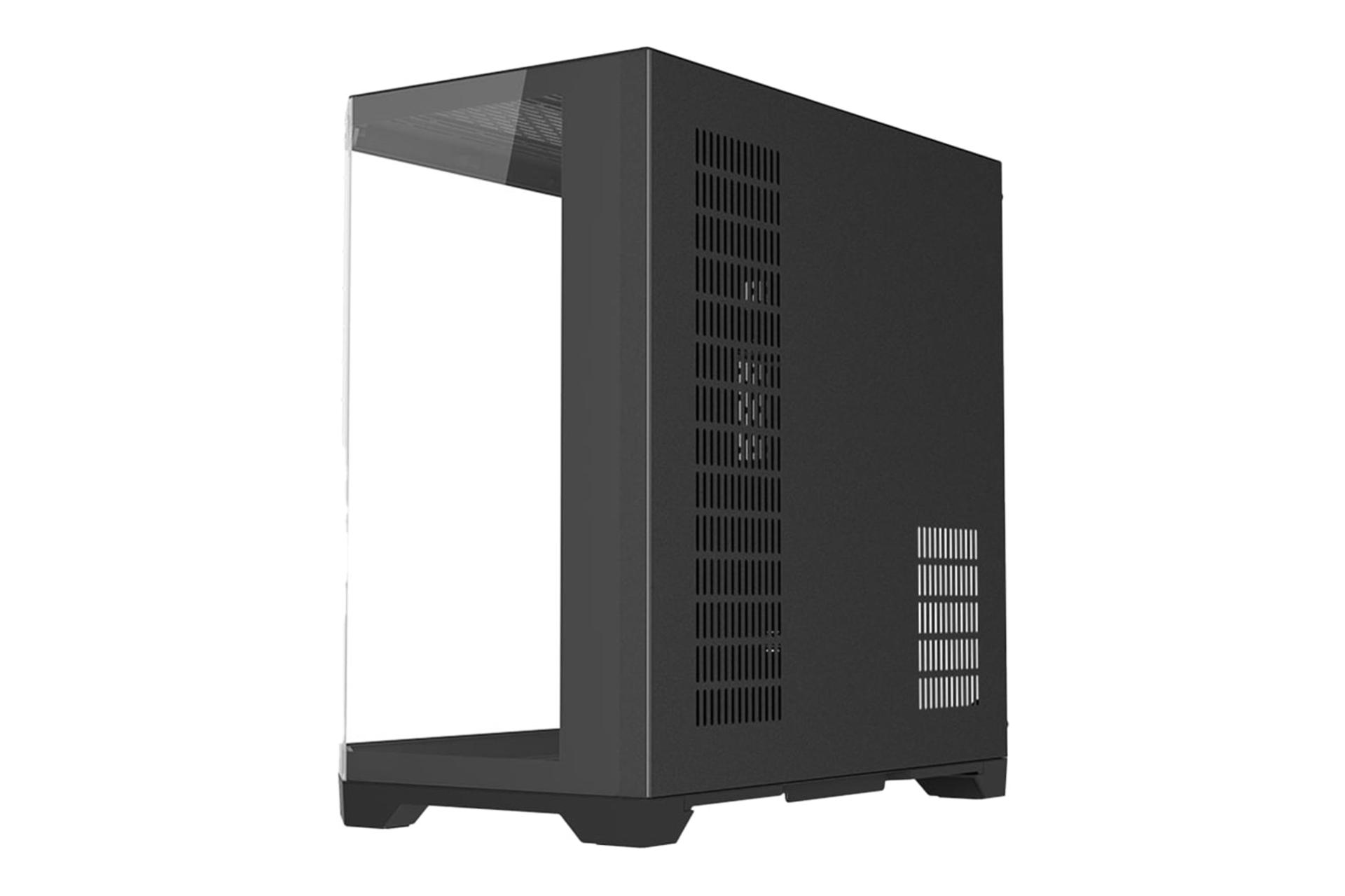 نمای نیمرخ کیس کامپیوتر لاجی کی C565B با نمایش پنل جلو و سمت راست