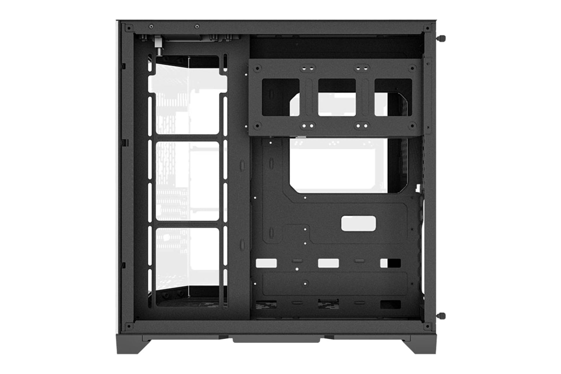 نمای داخلی پنل سمت راست کیس کامپیوتر لاجی کی C565B با نمایش محل نصب پاور و فضای مدیریت کابل
