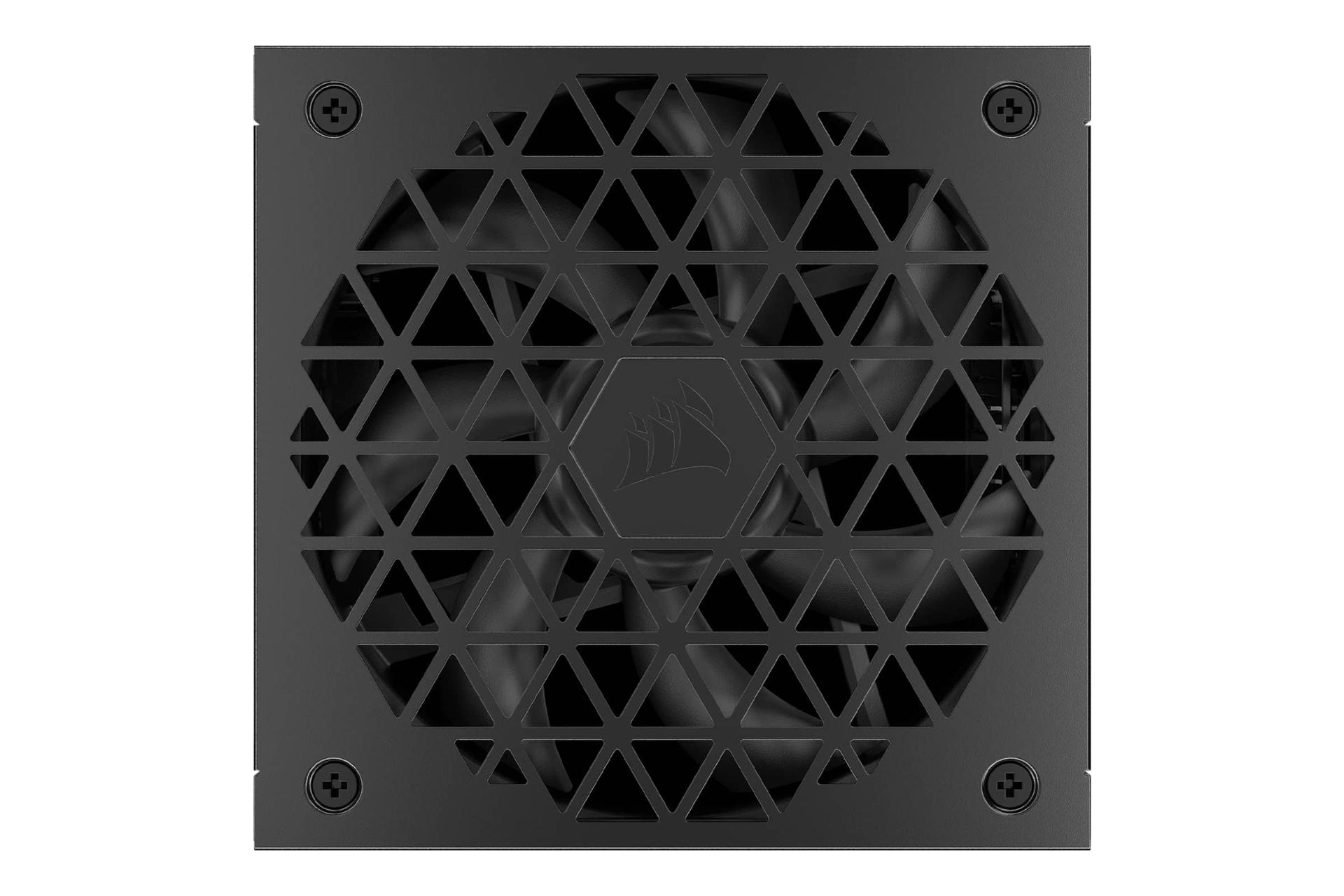 نمای پنل بالای پاور کامپیوتر کورسیر SF1000L با توان 1000 وات با نمایش فن و لوگو